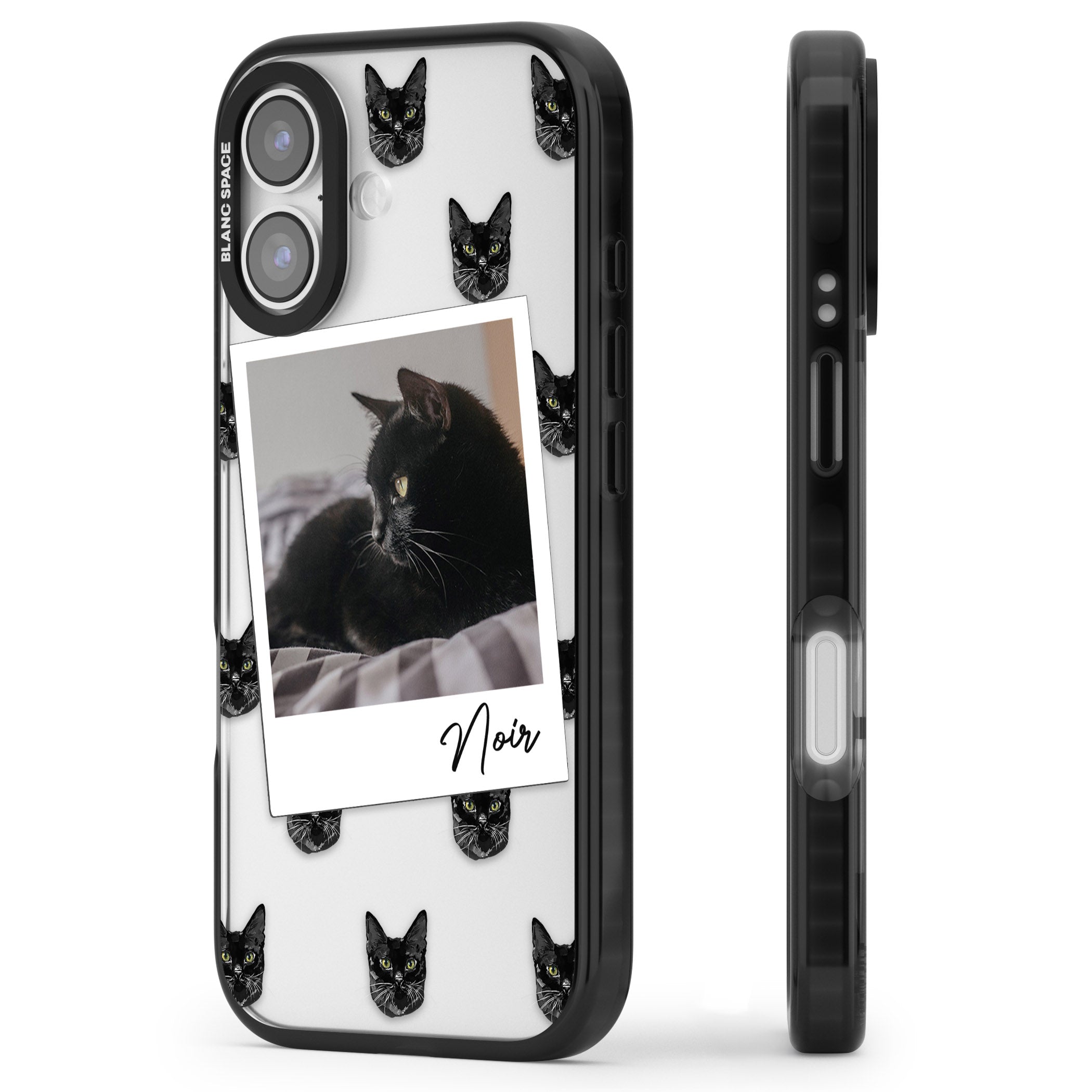 Personalised Bombay Cat Photo iPhone 17 Impact Black Phone Case Side Profile
