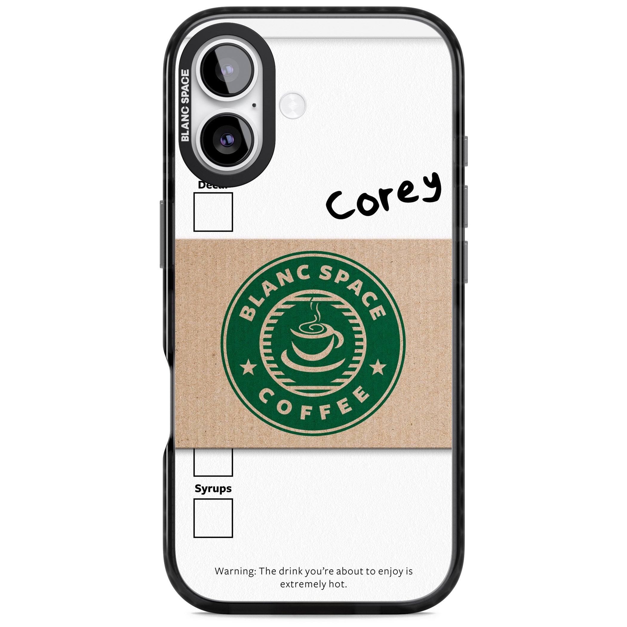 Personalised Coffee Cup iPhone 17 Impact Black Phone Case