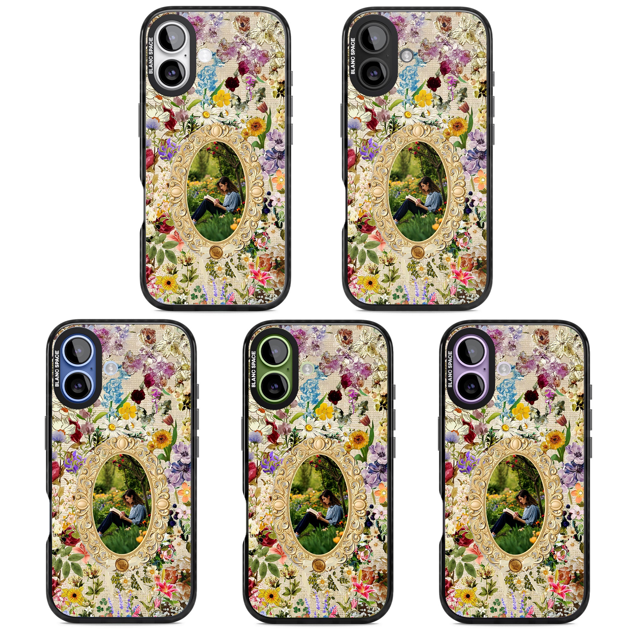 Personalised Vintage Wildflower Frame iPhone 17 Impact Black Phone Case APT Impact Protection