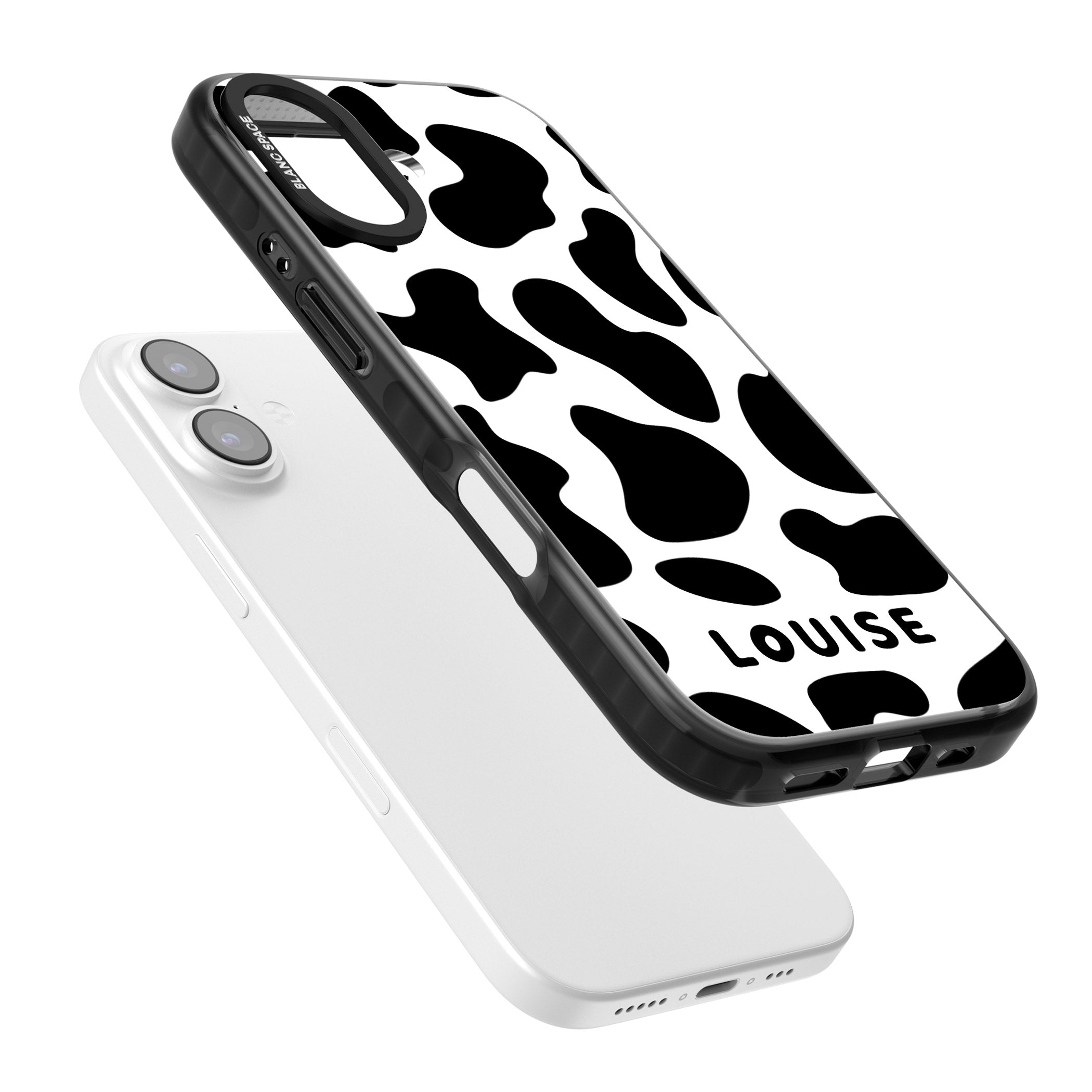 Personalised Cow Print iPhone 17 Impact Black Phone Case Colours
