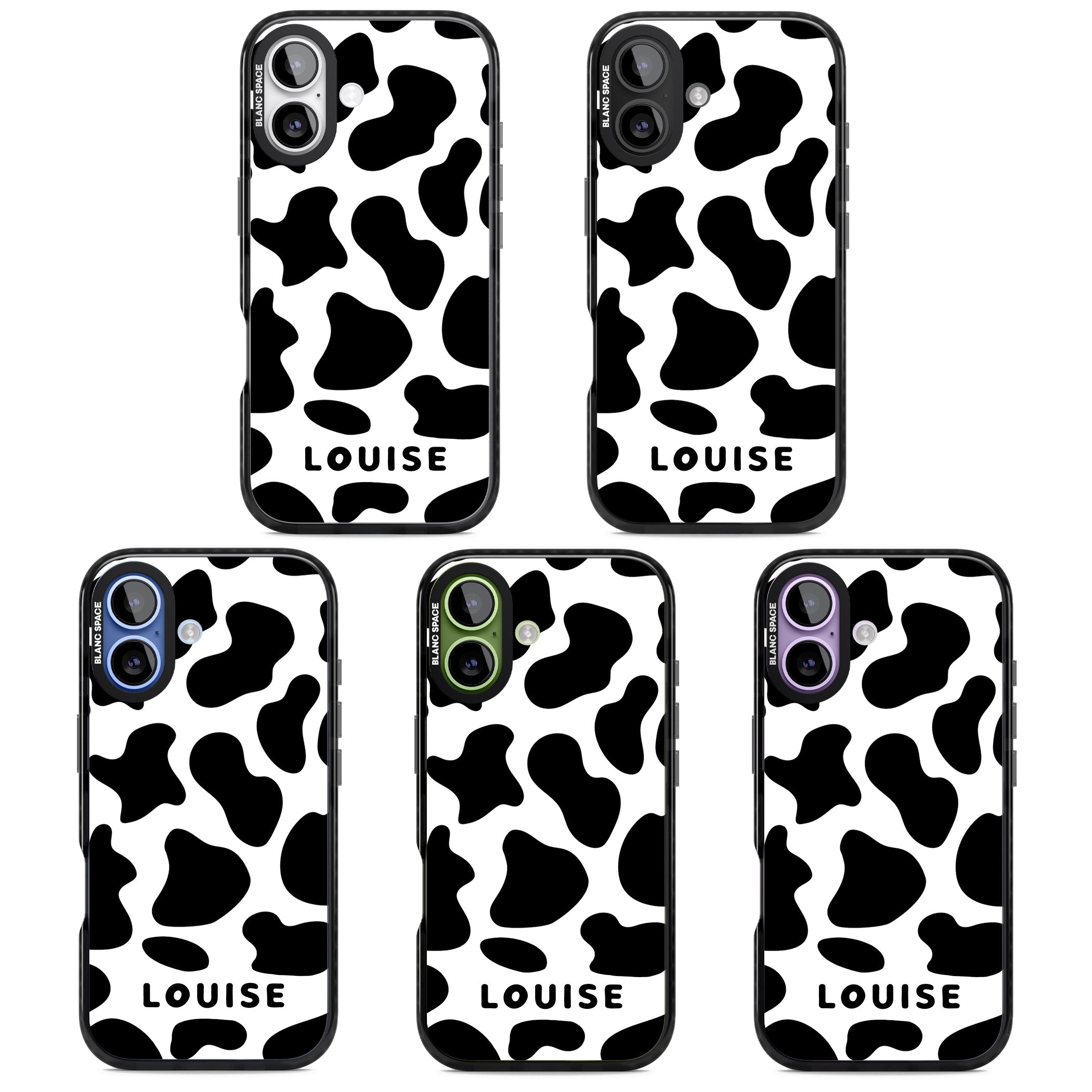 Personalised Cow Print iPhone 17 Impact Black Phone Case APT Impact Protection