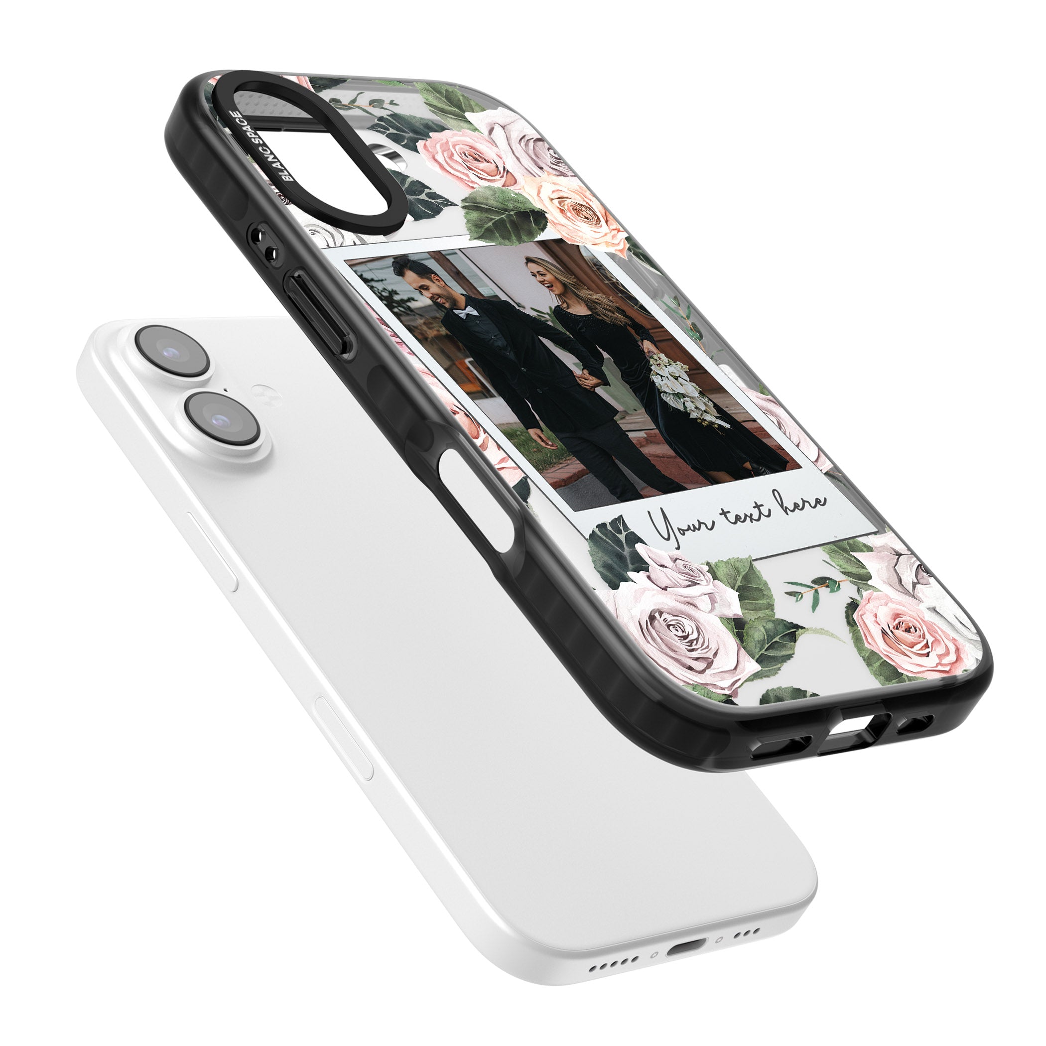 Personalised Floral Instant Camera Photo iPhone 17 Impact Black Phone Case Colours