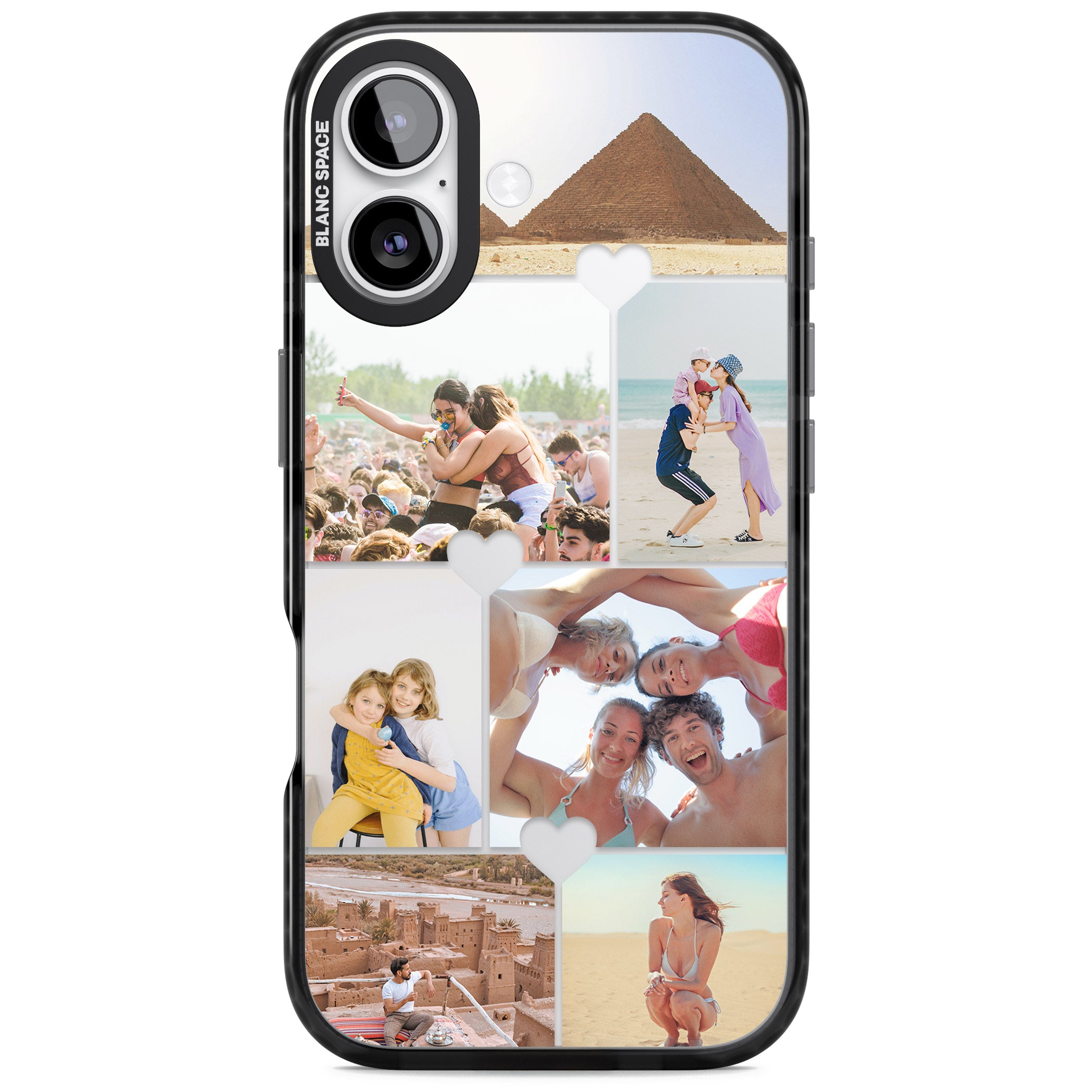 Personalised Heart Photo Grid iPhone 17 Impact Black Phone Case