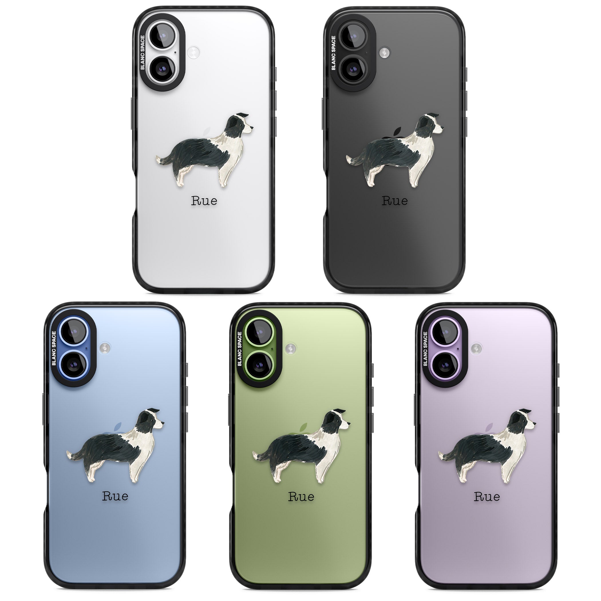 Personalised Border Collie iPhone 17 Impact Black Phone Case APT Impact Protection
