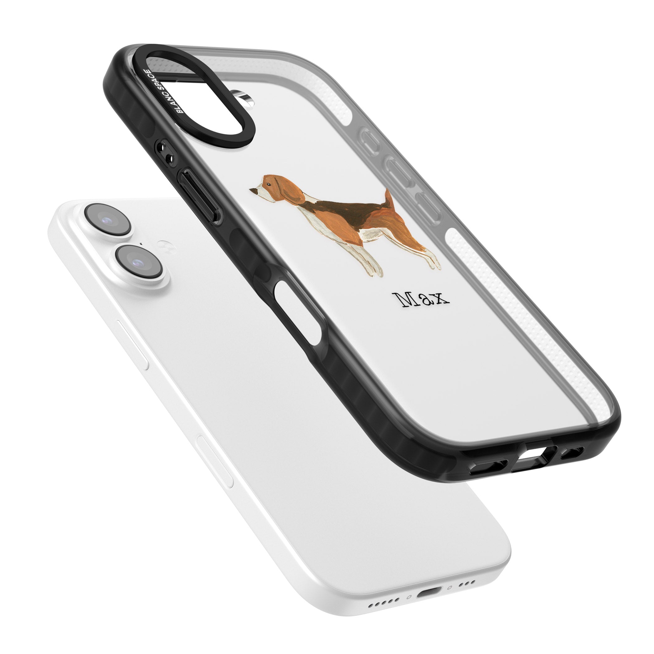 Personalised Beagle iPhone 17 Impact Black Phone Case Colours
