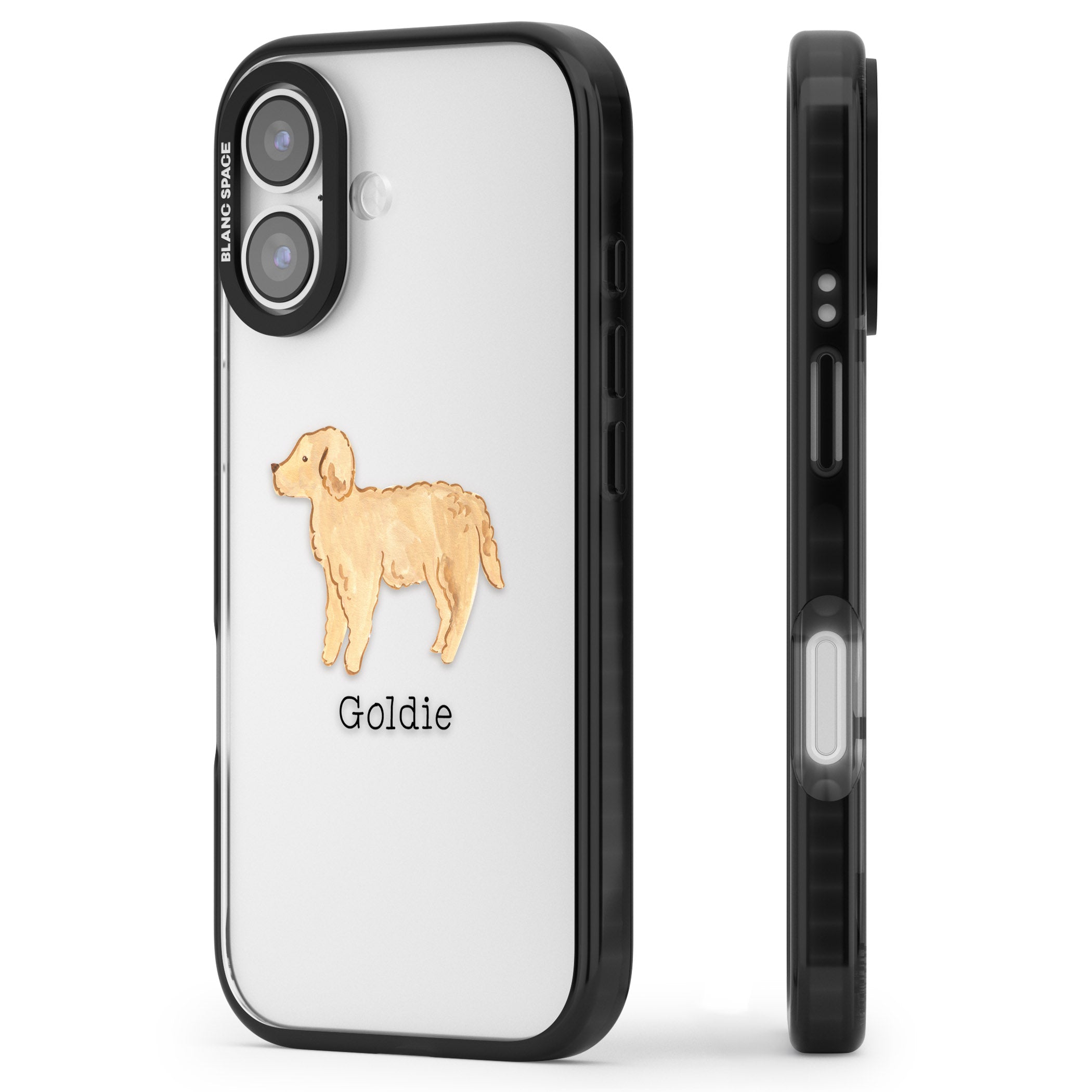 Personalised Goldendoodle iPhone 17 Impact Black Phone Case Side Profile