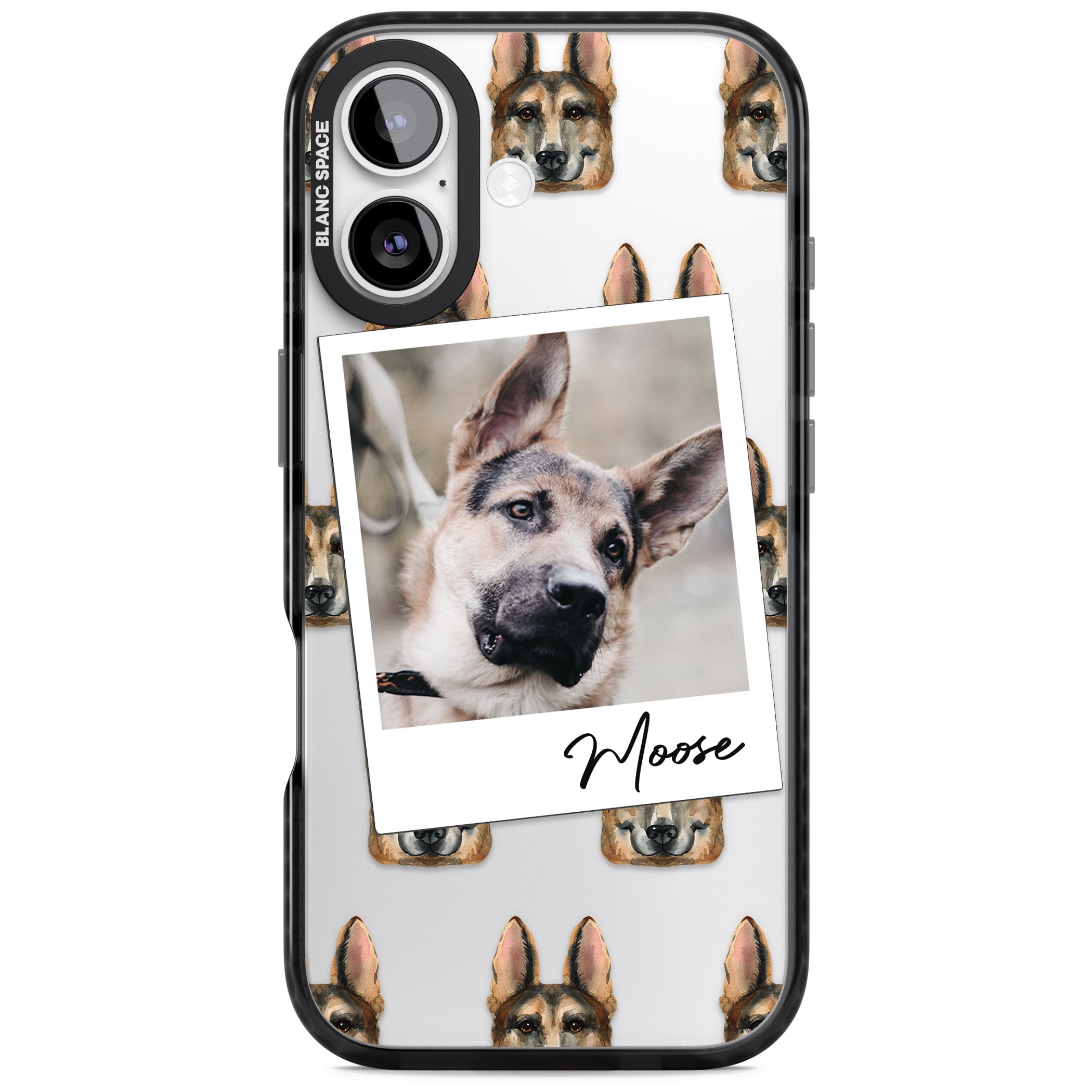 Personalised German Shepherd Instant Camera Photo iPhone 17 Impact Black Phone Case