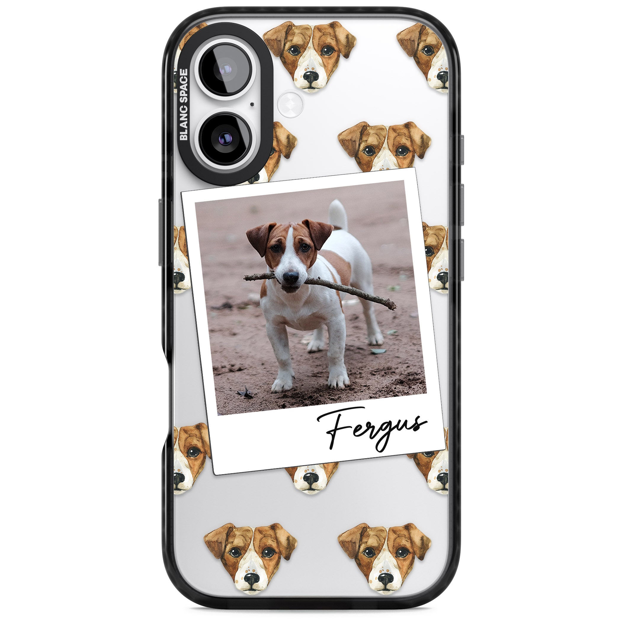 Personalised Jack Russell Instant Camera Photo iPhone 17 Impact Black Phone Case
