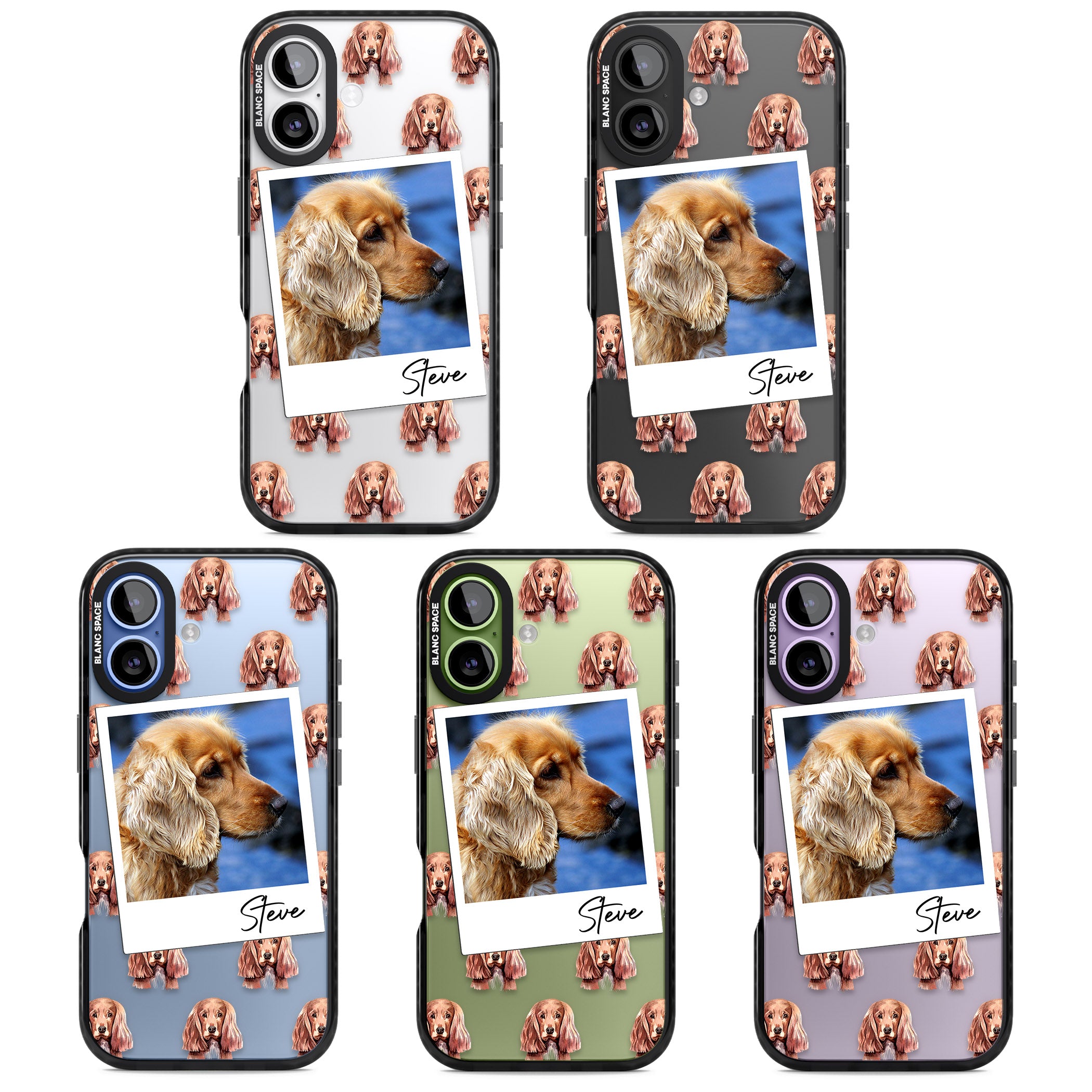 Personalised Cocker Spaniel Instant Camera Photo iPhone 17 Impact Black Phone Case APT Impact Protection