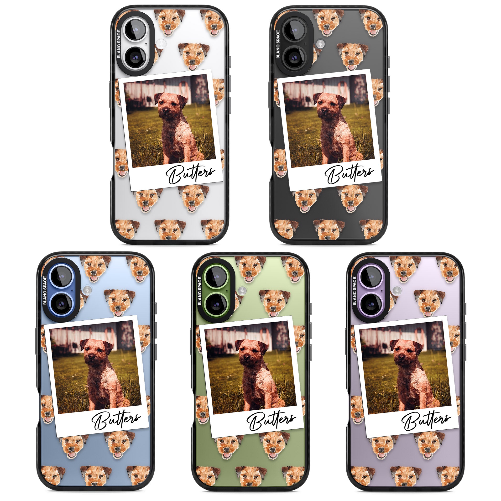 Personalised Border Terrier Instant Camera Photo iPhone 17 Impact Black Phone Case APT Impact Protection