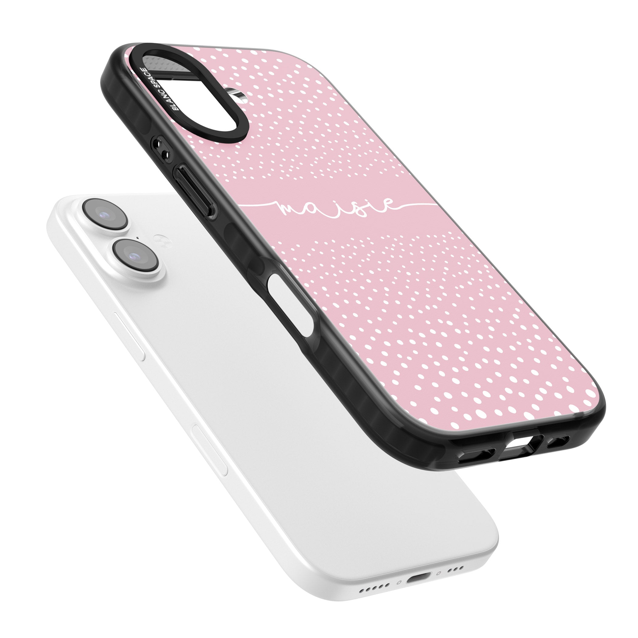 Personalised Pink Dots iPhone 17 Impact Black Phone Case Colours