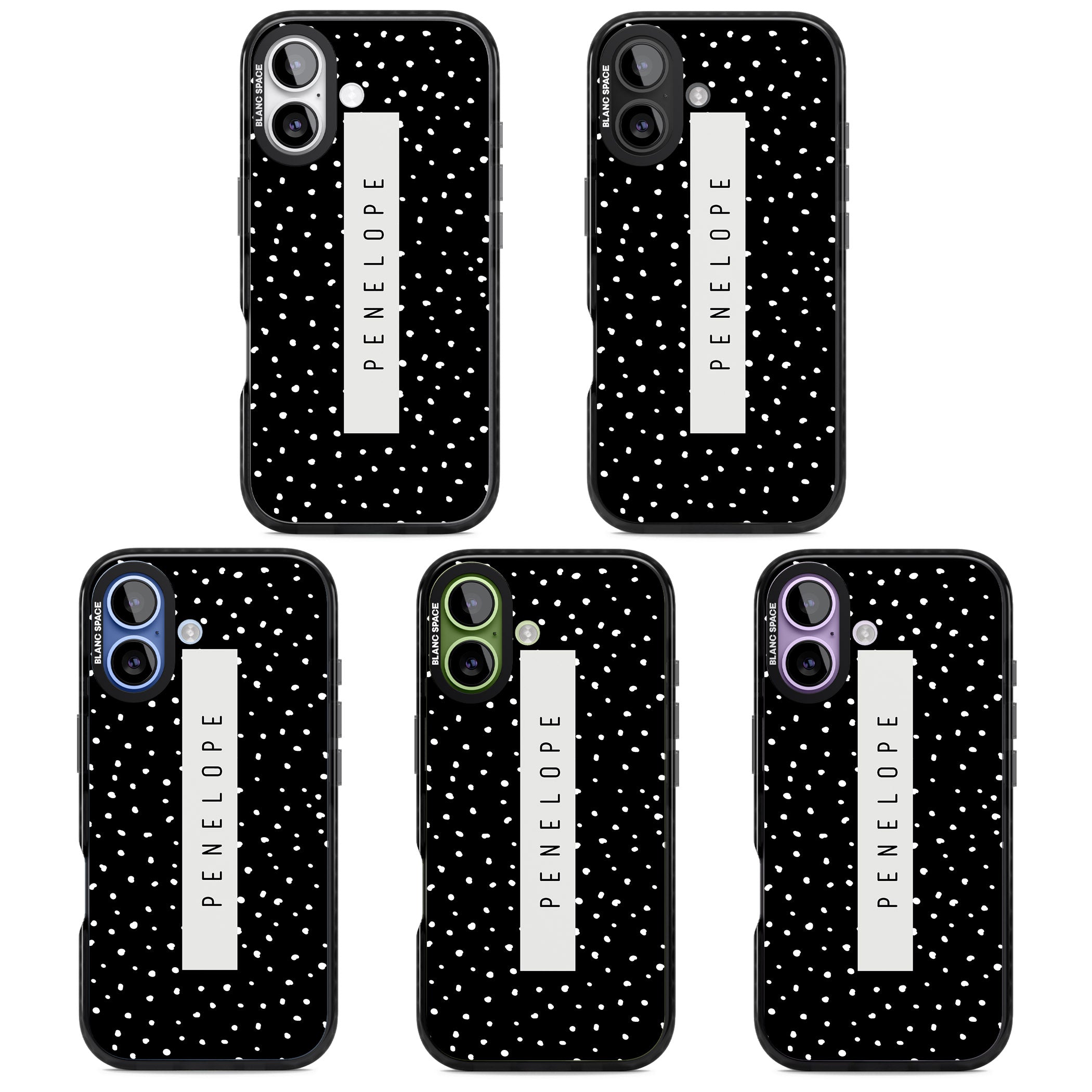 Personalised Black Dots iPhone 17 Impact Black Phone Case APT Impact Protection