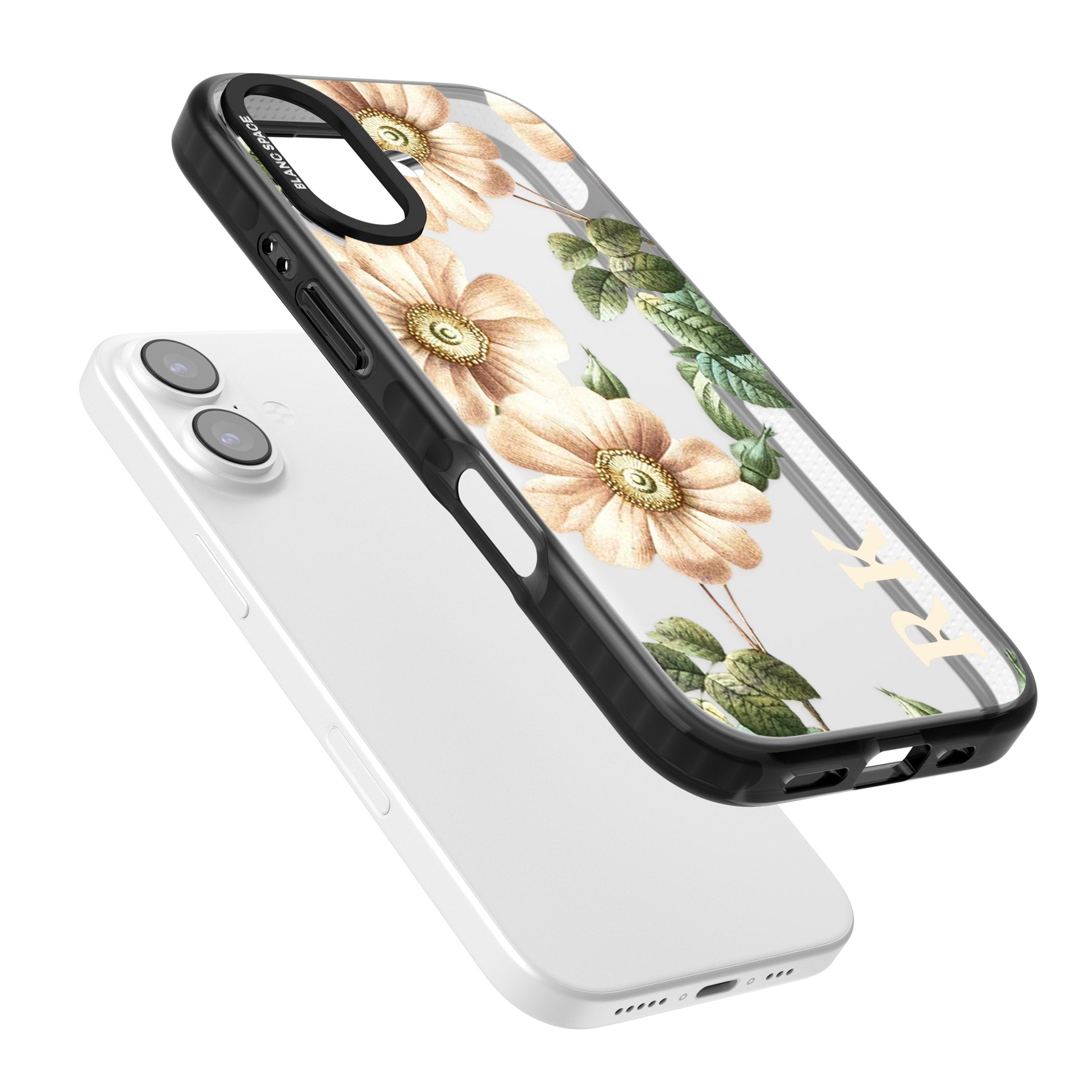 Personalised Vintage Floral Anemone iPhone 17 Impact Black Phone Case Colours