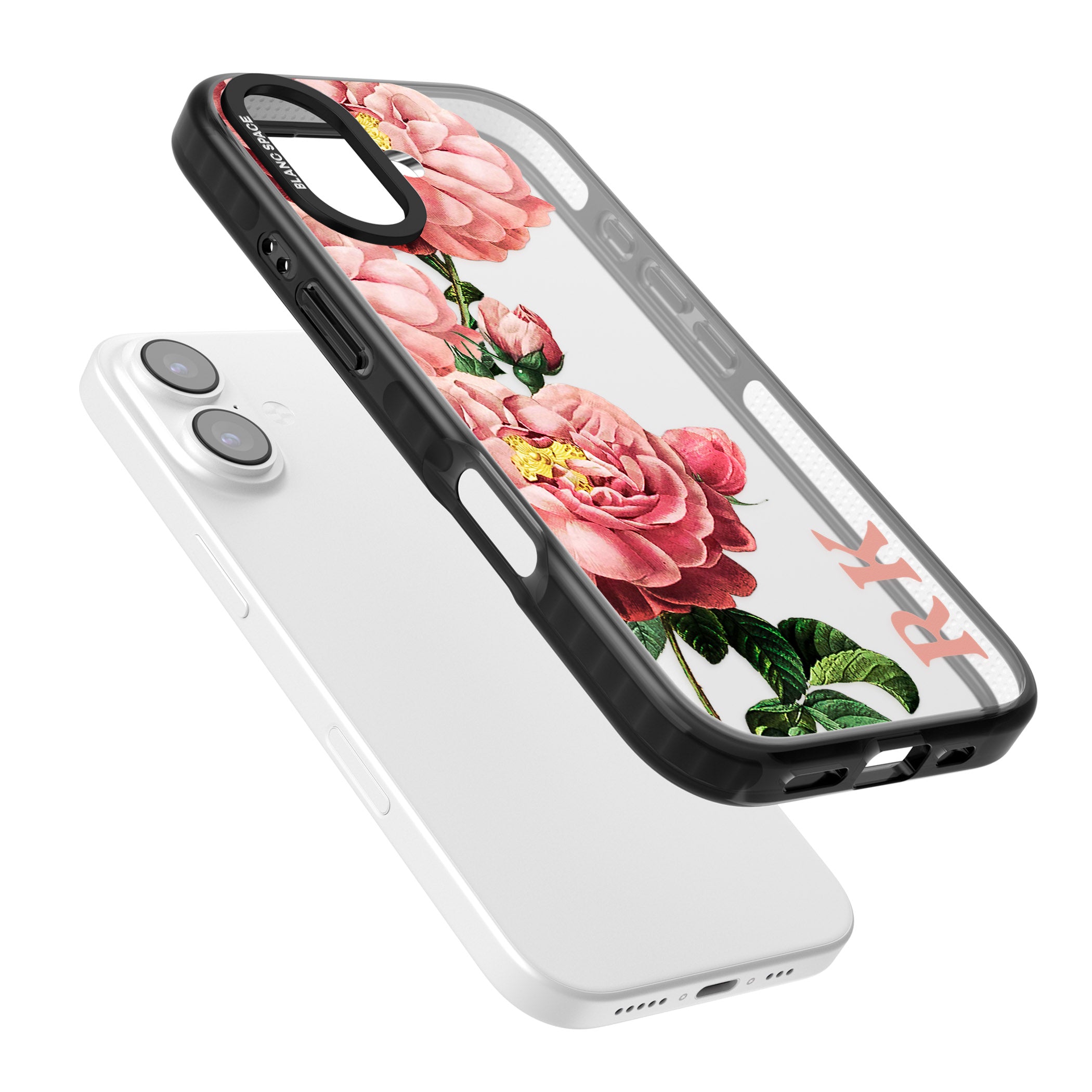 Personalised Vintage Floral Peonies iPhone 17 Impact Black Phone Case Colours