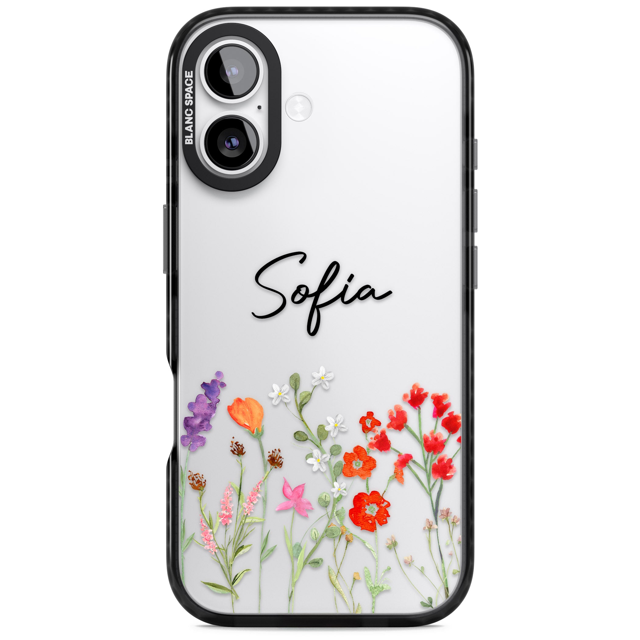 Personalised Spring Wildflowers iPhone 17 Impact Black Phone Case