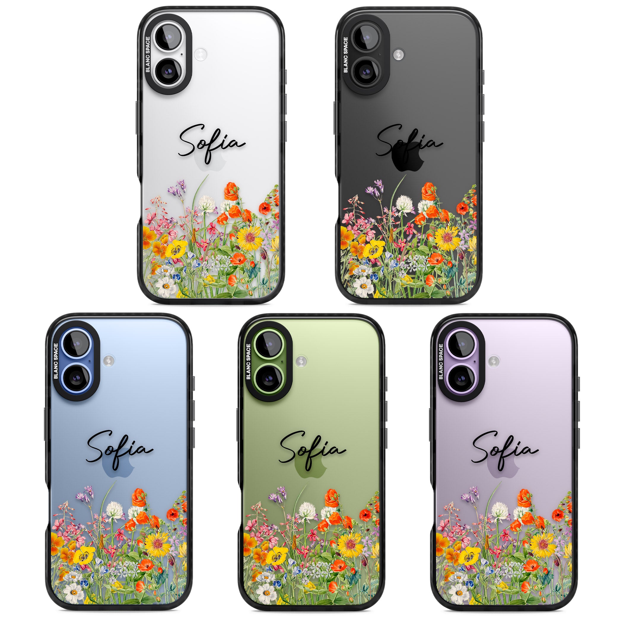 Personalised Summer Wildflowers iPhone 17 Impact Black Phone Case APT Impact Protection