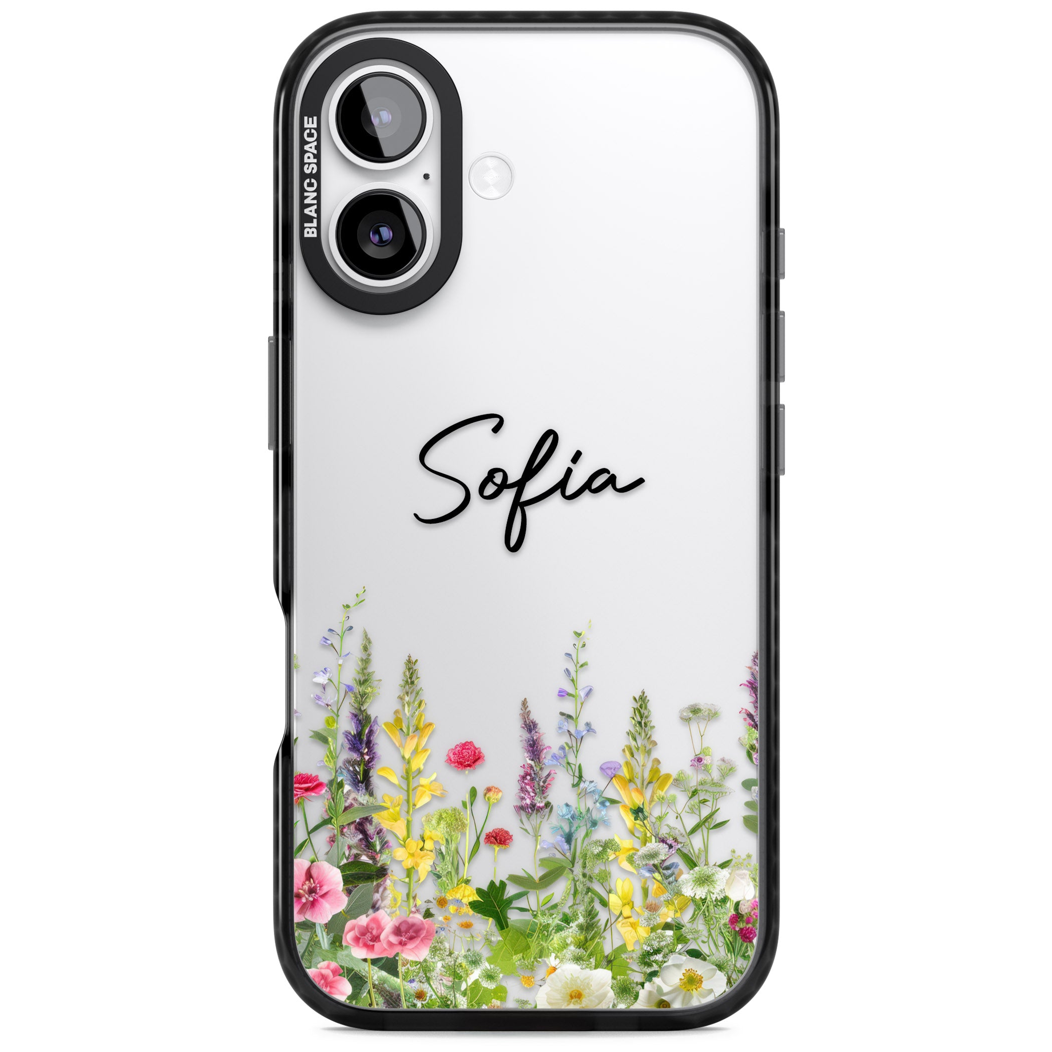Personalised Garden Wildfowers iPhone 17 Impact Black Phone Case
