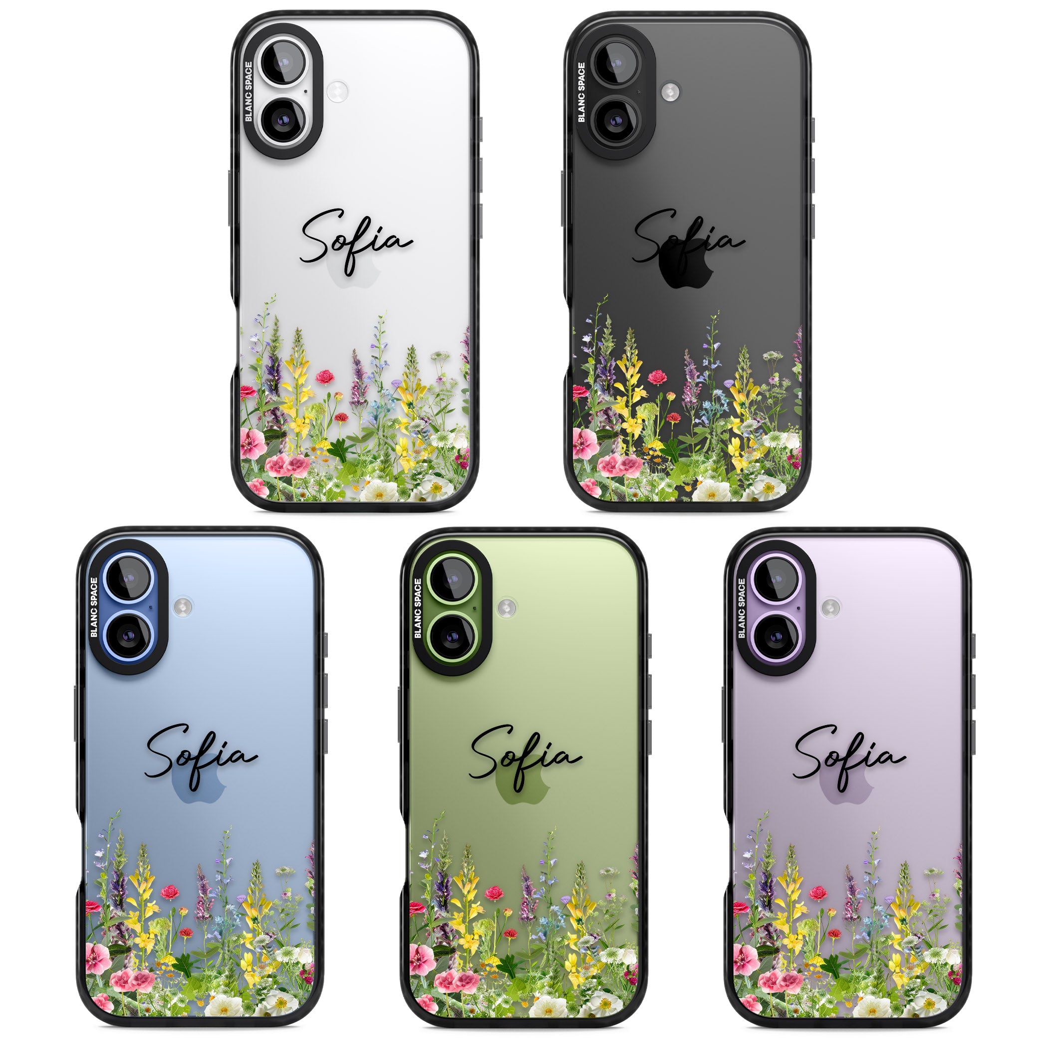 Personalised Garden Wildfowers iPhone 17 Impact Black Phone Case APT Impact Protection