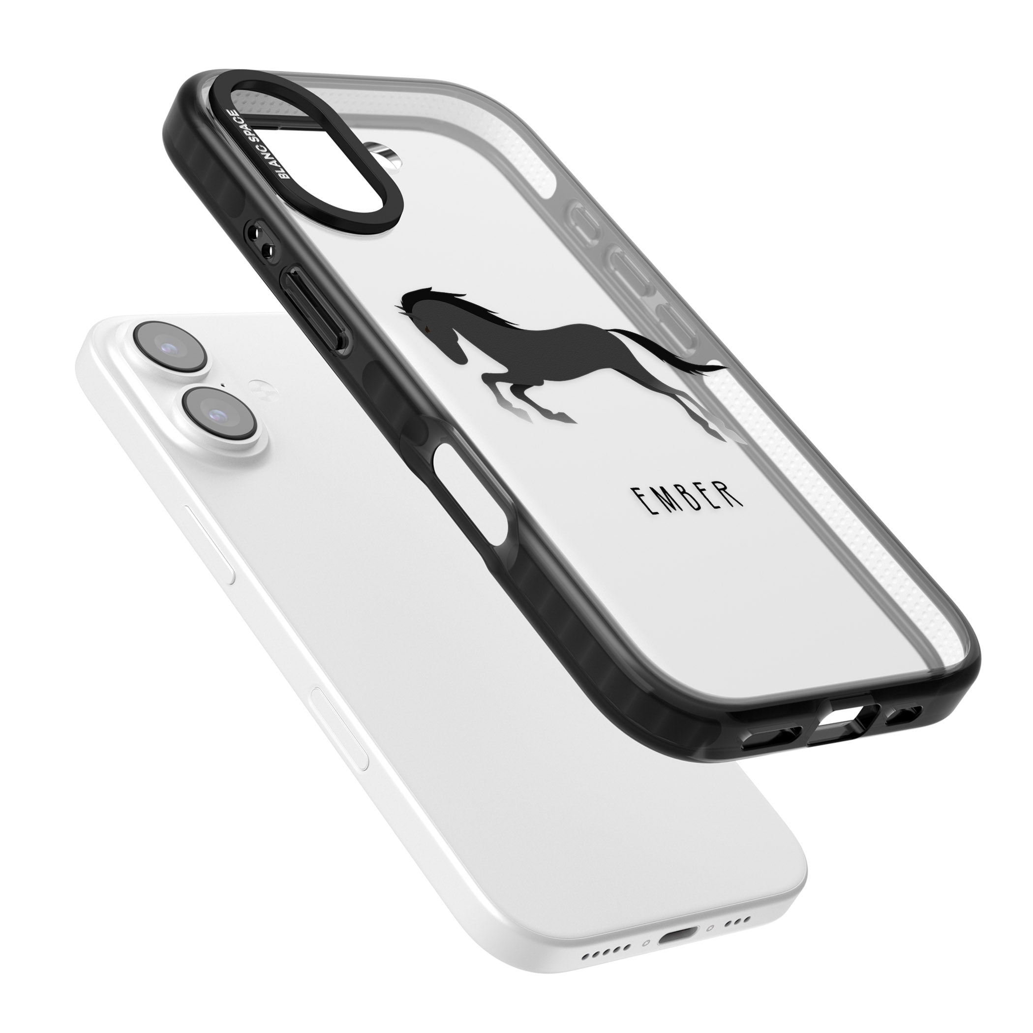 Personalised Black Horse iPhone 17 Impact Black Phone Case Colours