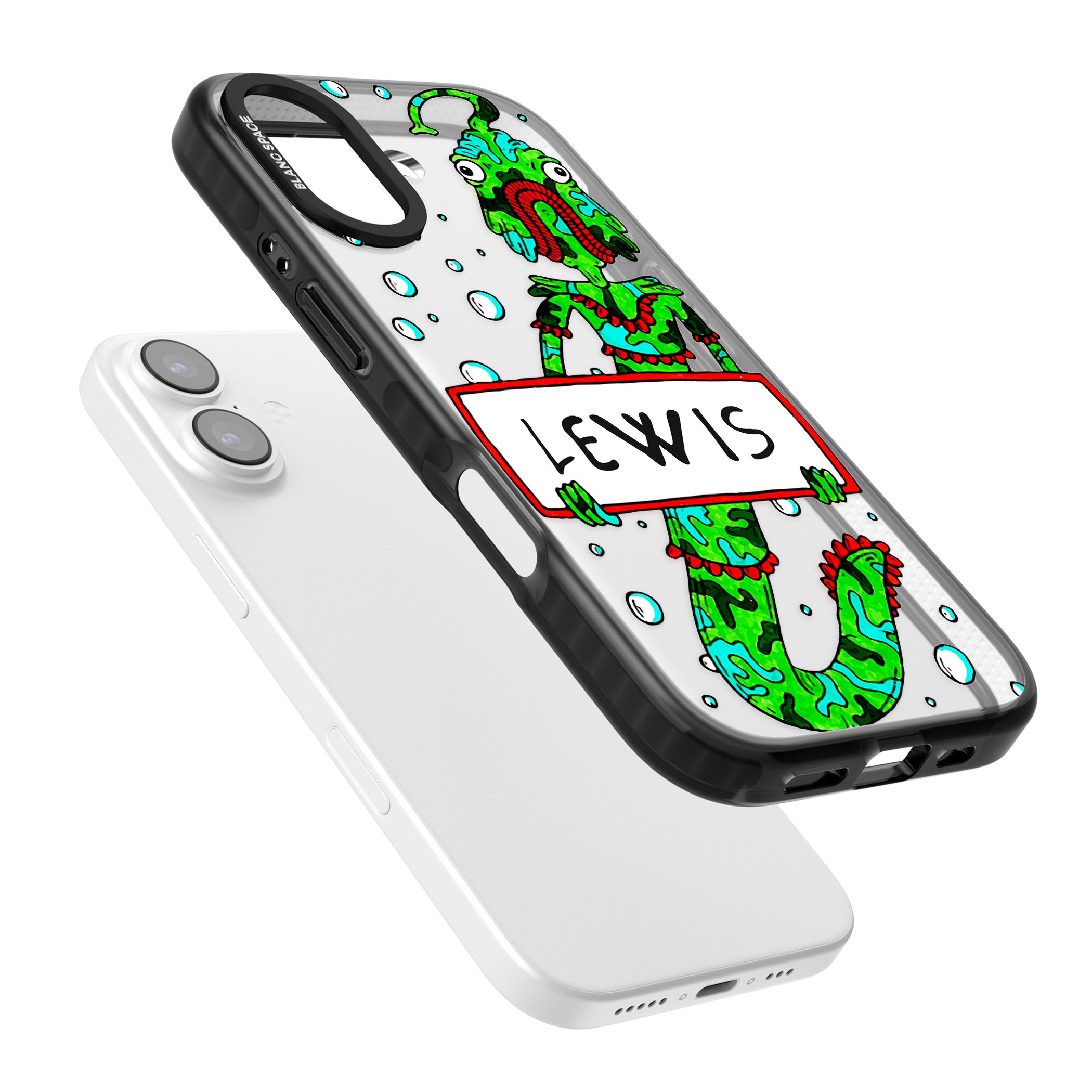 Personalised Fish Boy iPhone 17 Impact Black Phone Case Colours