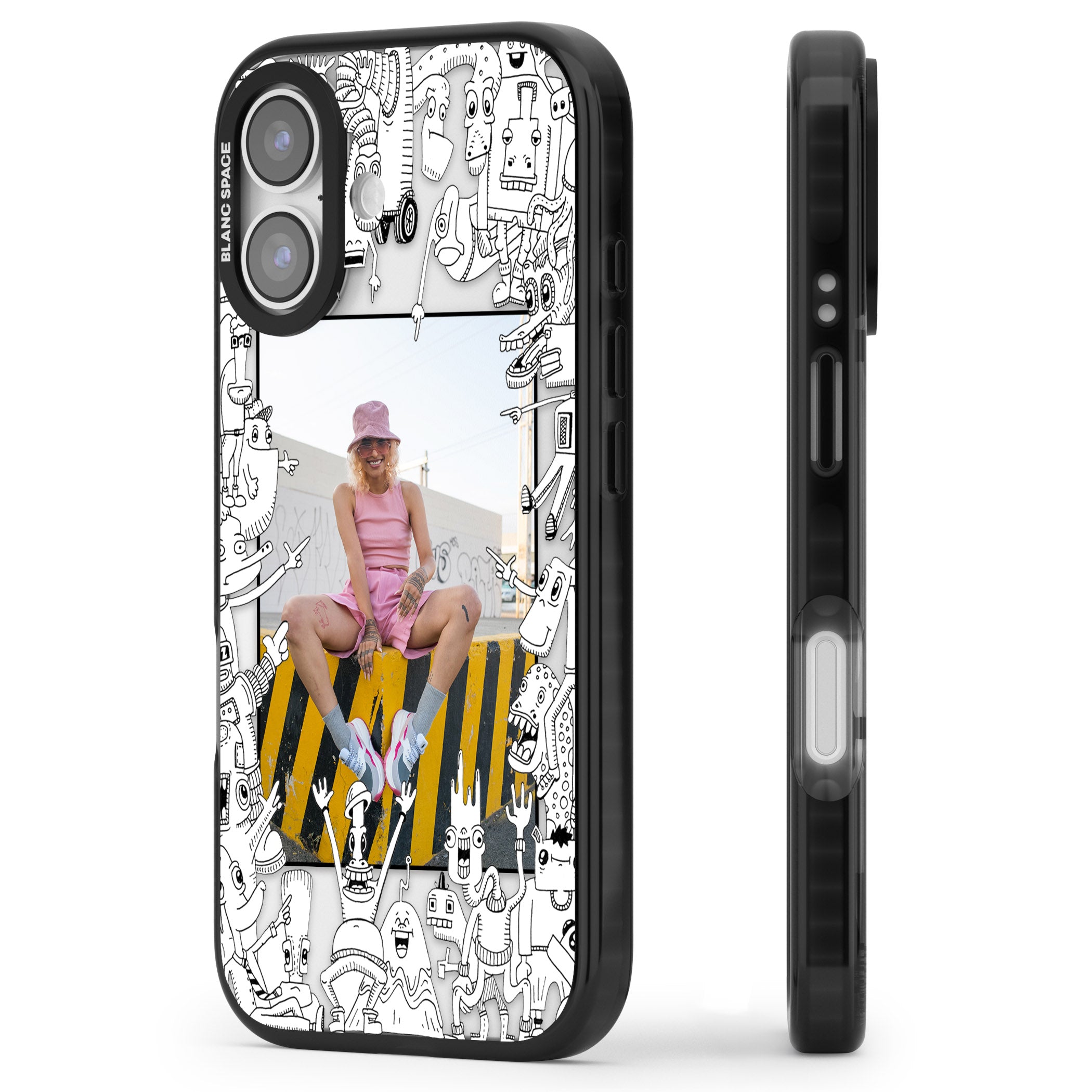 Personalised Look At This Photo Case iPhone 17 Impact Black Phone Case Side Profile
