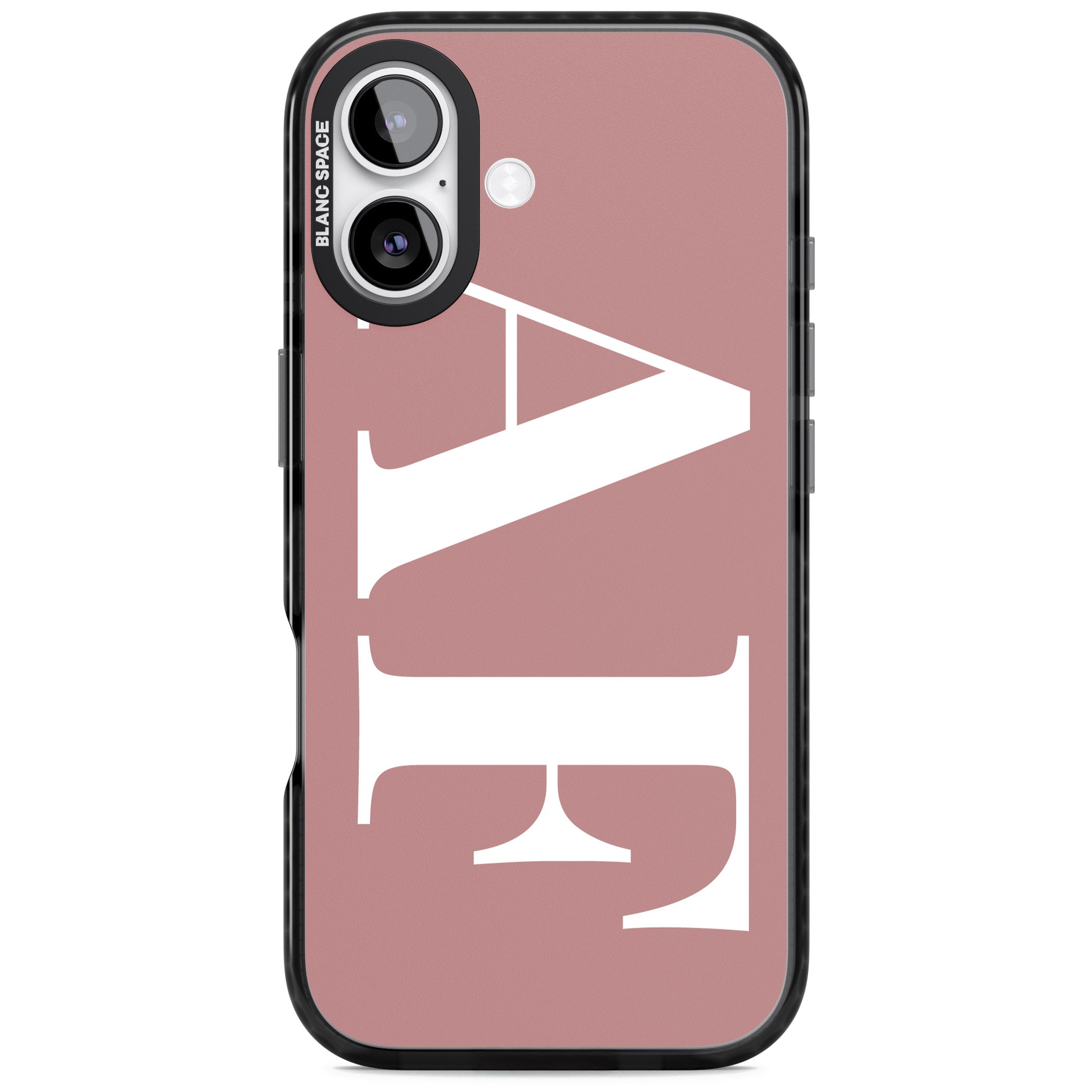Personalised White & Rose Letters iPhone 17 Impact Black Phone Case