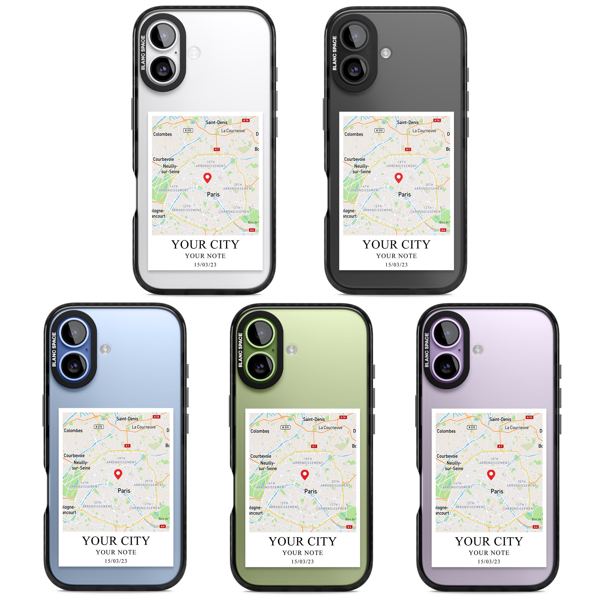 Personalised World Map iPhone 17 Impact Black Phone Case APT Impact Protection