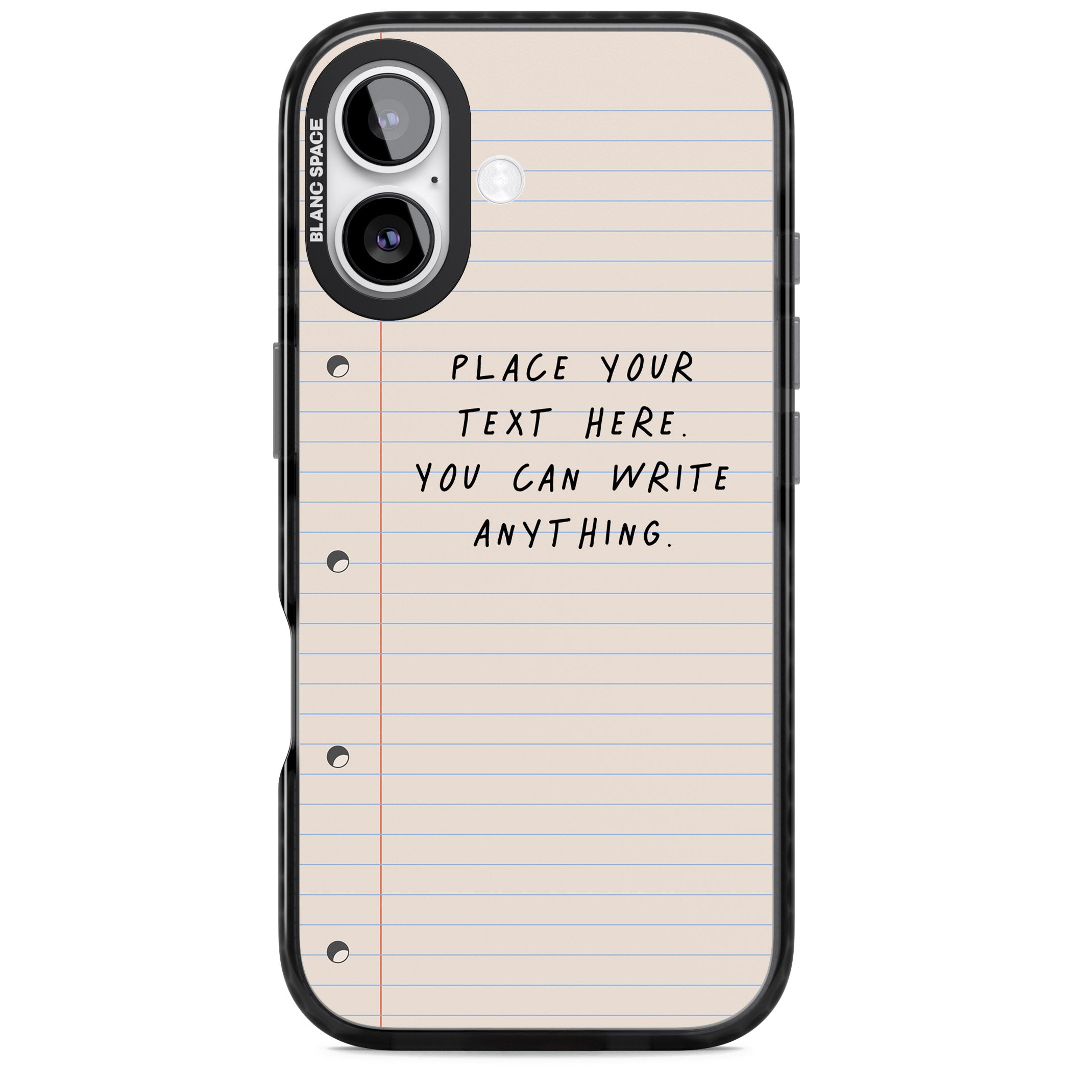 Personalised Lined Paper iPhone 17 Impact Black Phone Case