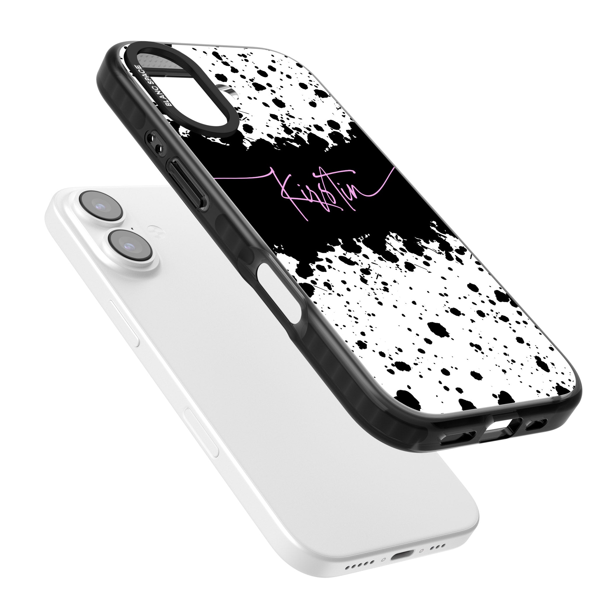 Personalised Bold Paint Splatters iPhone 17 Impact Black Phone Case Colours