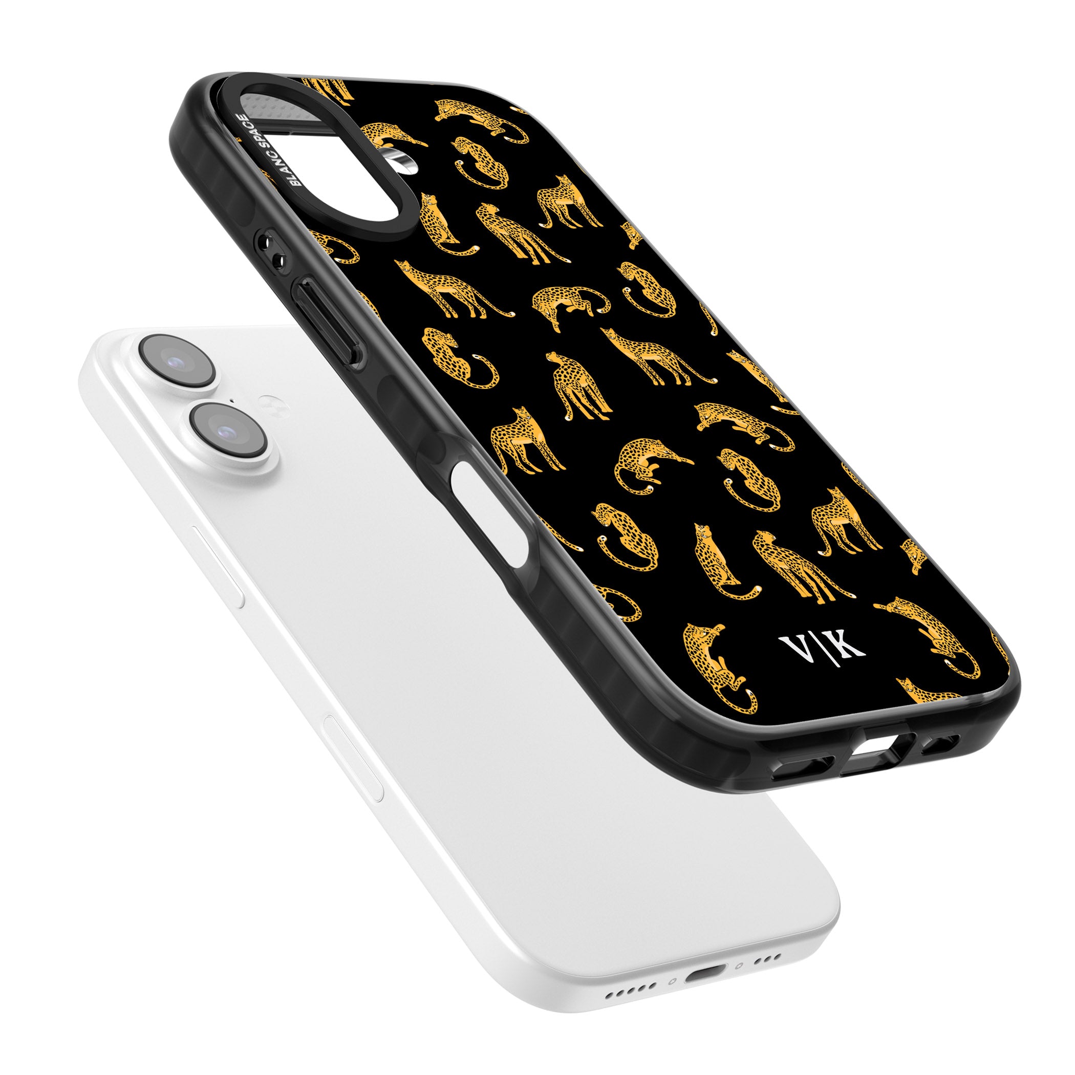 Personalised Gold Cheetah Pattern iPhone 17 Impact Black Phone Case Colours