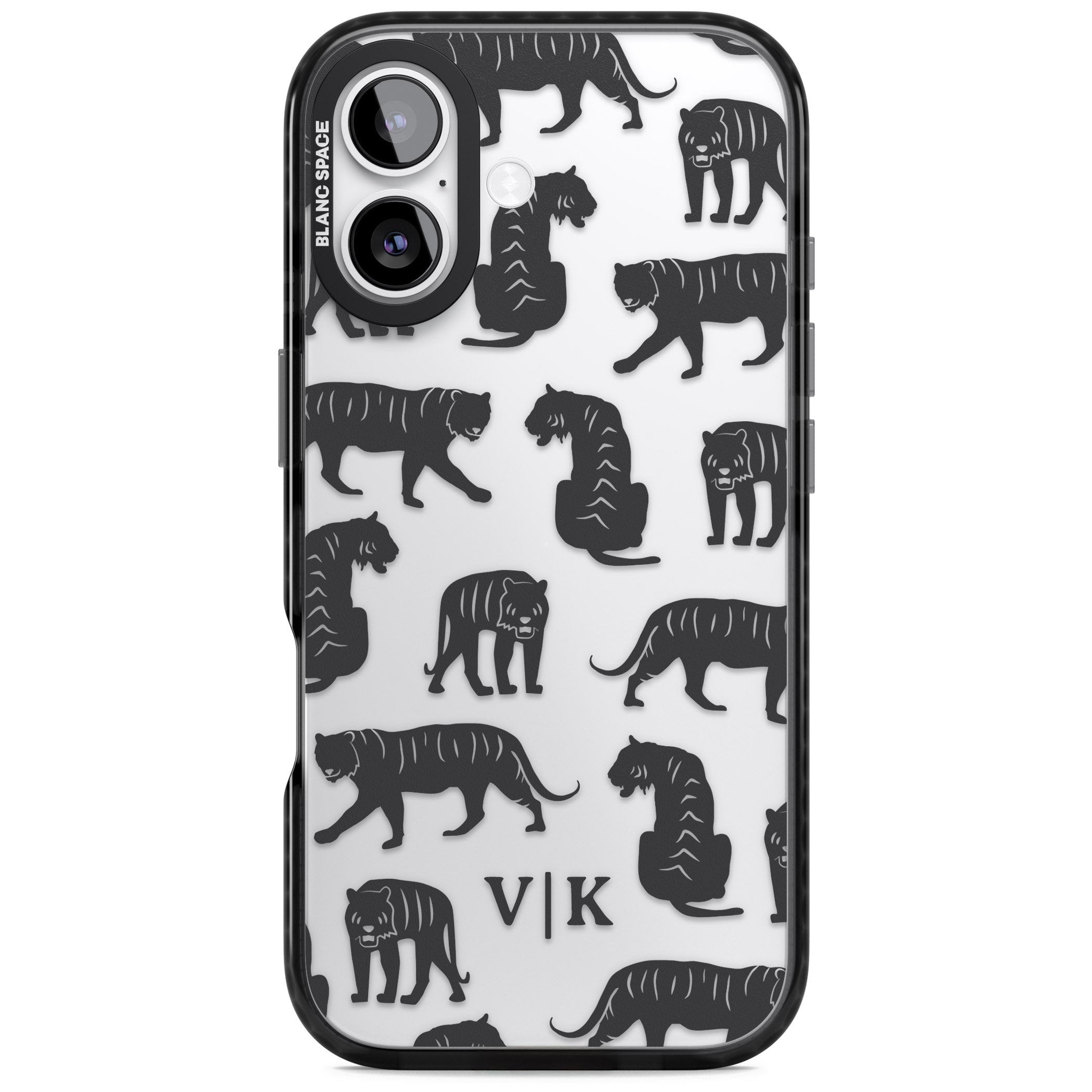 Personalised Tiger Silhouettes iPhone 17 Impact Black Phone Case