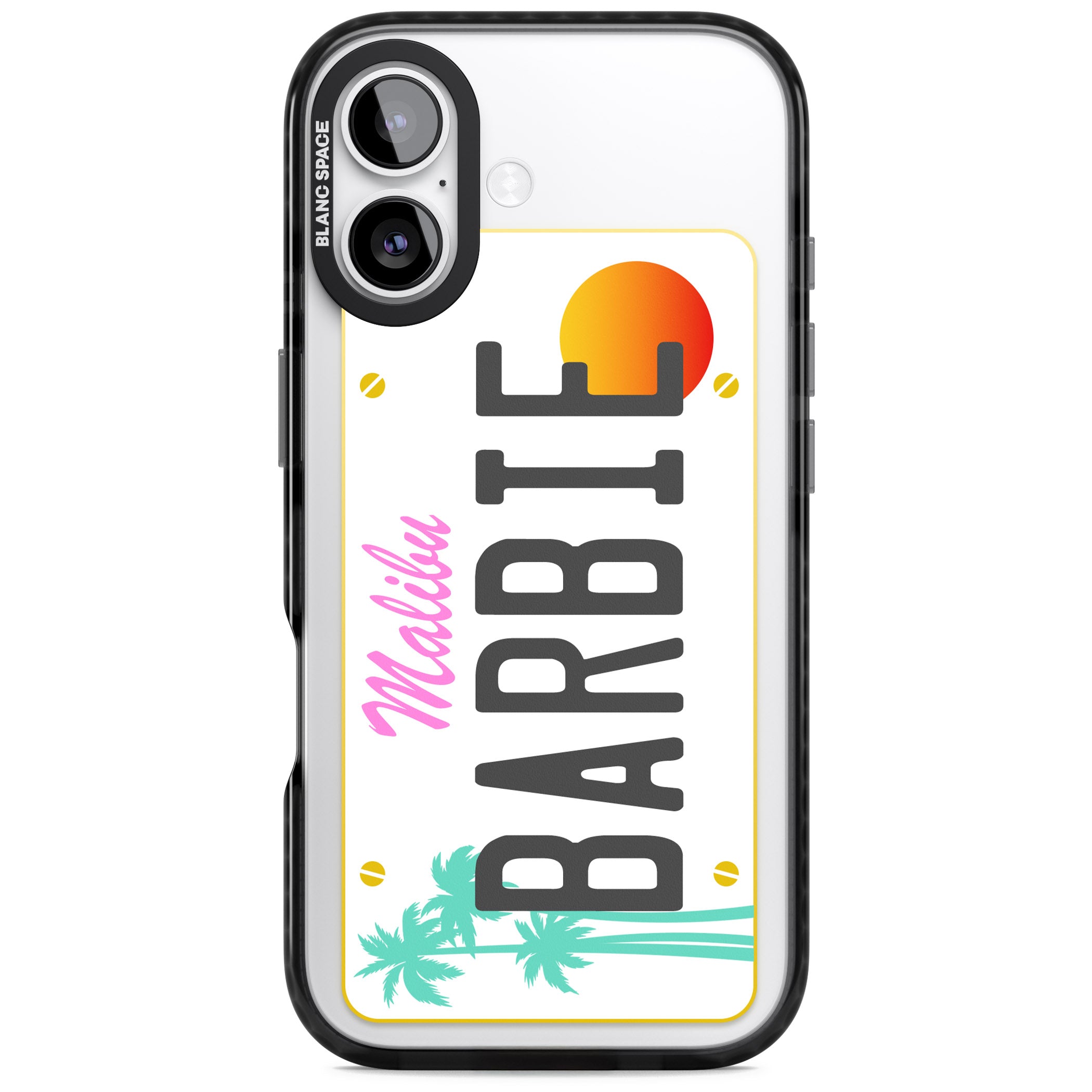 Personalised Malibu License Plate iPhone 17 Impact Black Phone Case