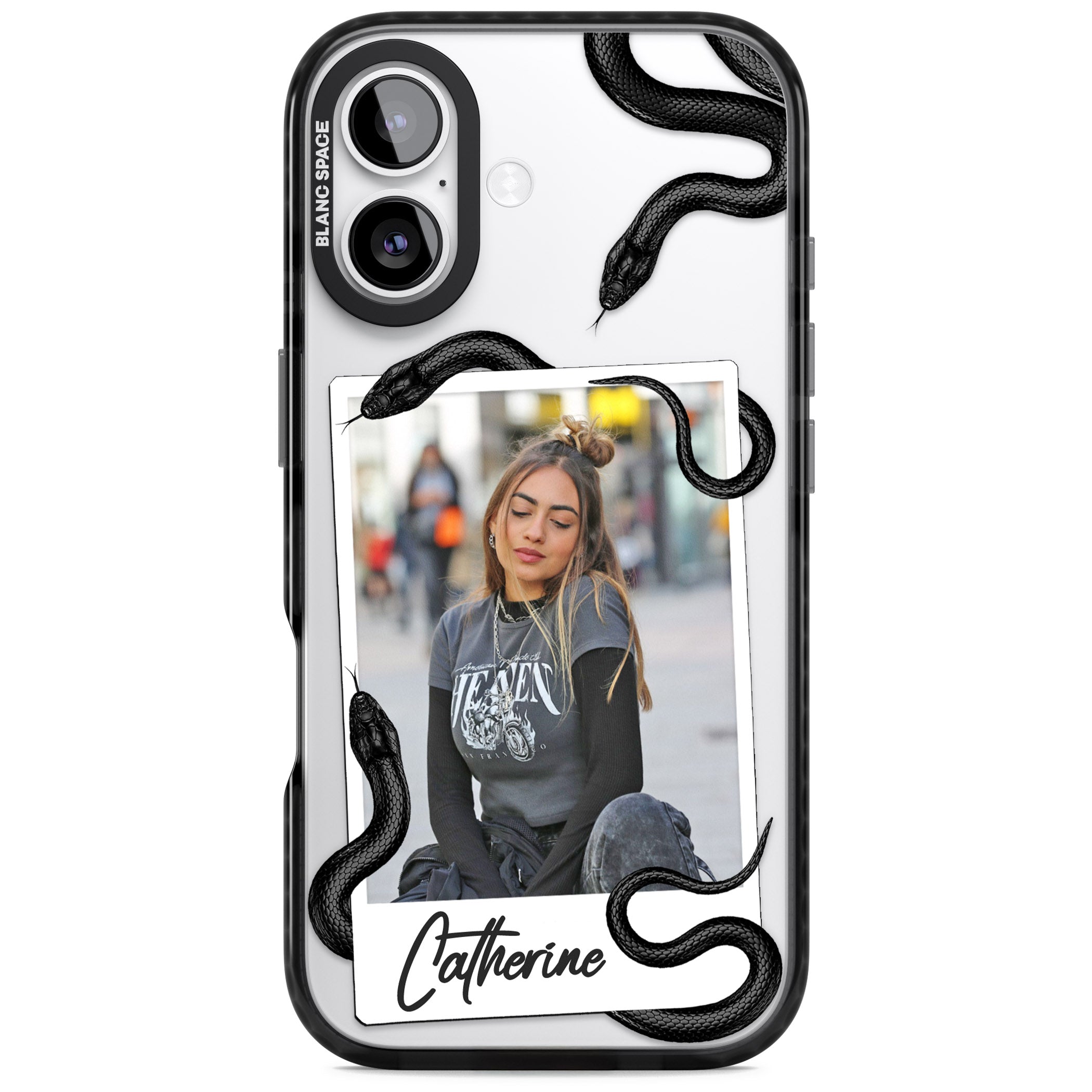 Personalised Snake Instant Photo iPhone 17 Impact Black Phone Case