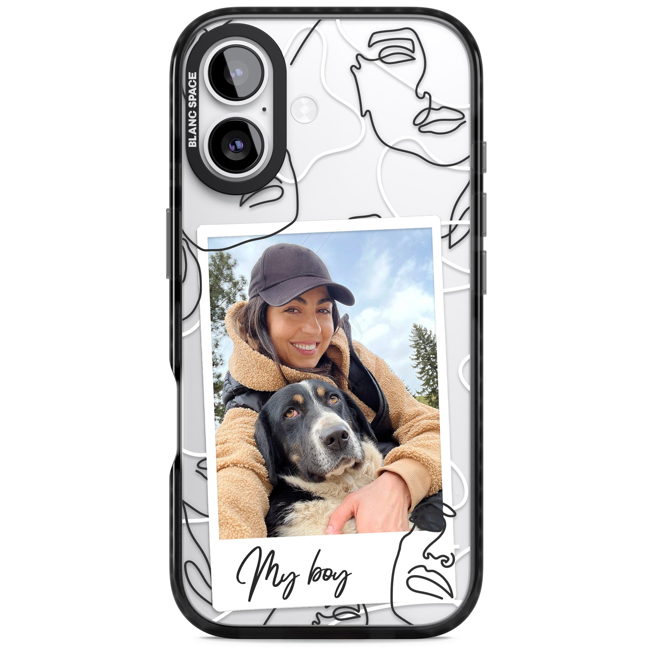 Personalised Abstract Faces Instant Photo iPhone 17 Impact Black Phone Case