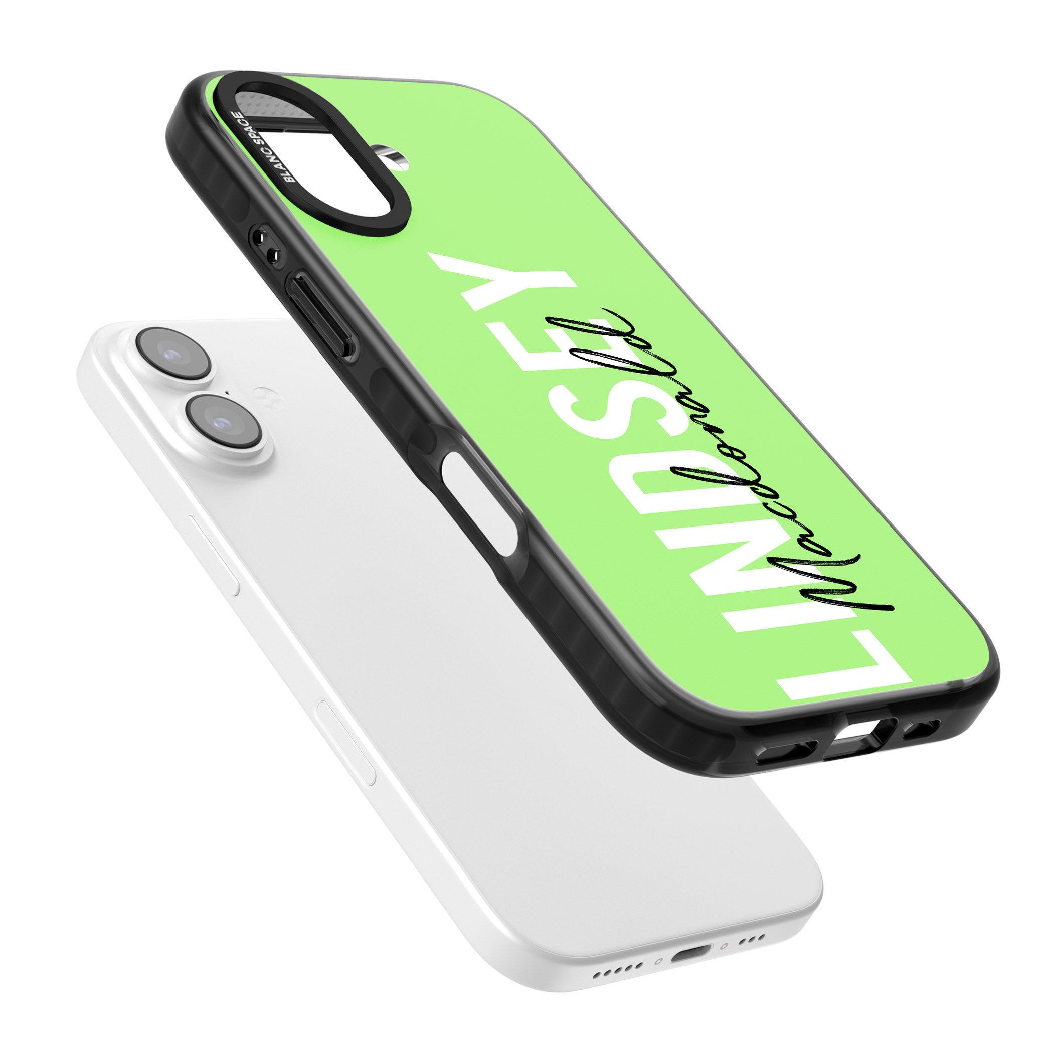 Personalised Bold Name: Lime iPhone 17 Impact Black Phone Case Colours