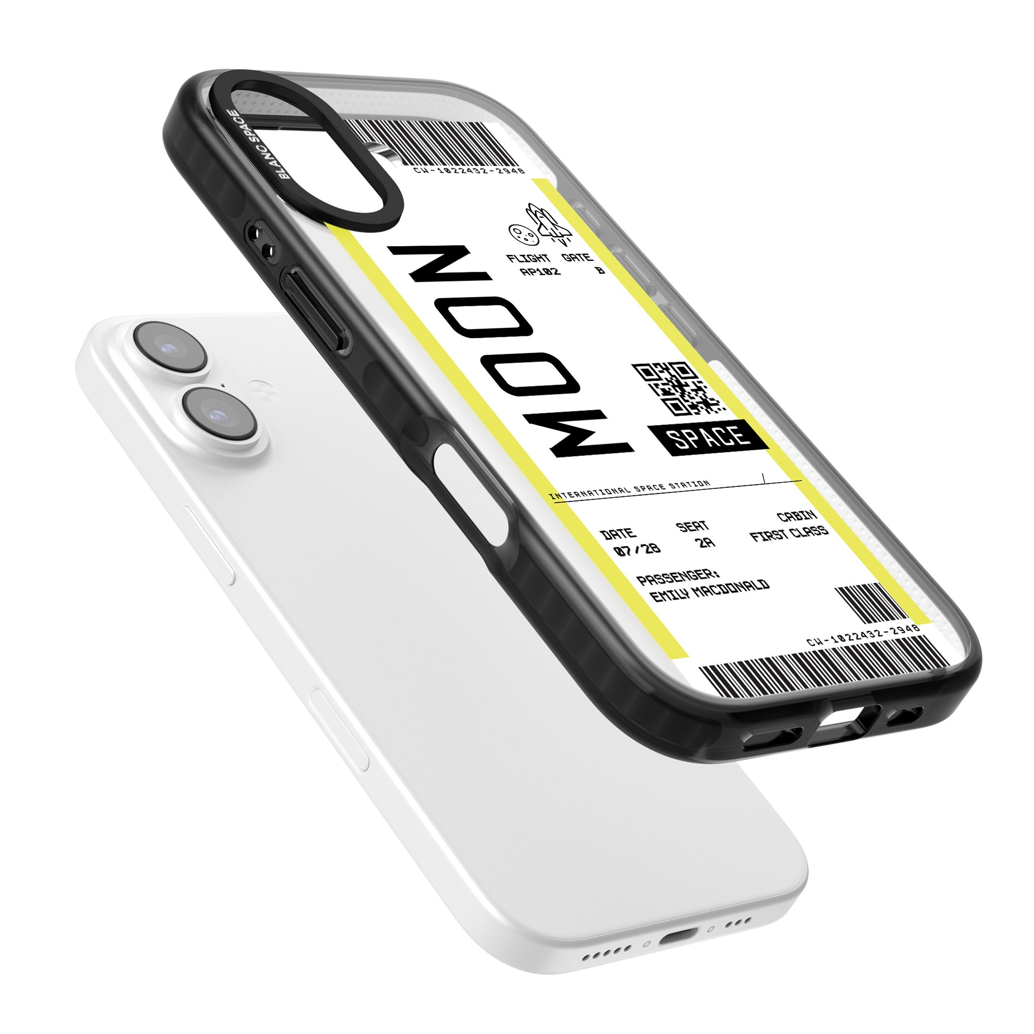 Personalised Moon Travel Ticket iPhone 17 Impact Black Phone Case Colours
