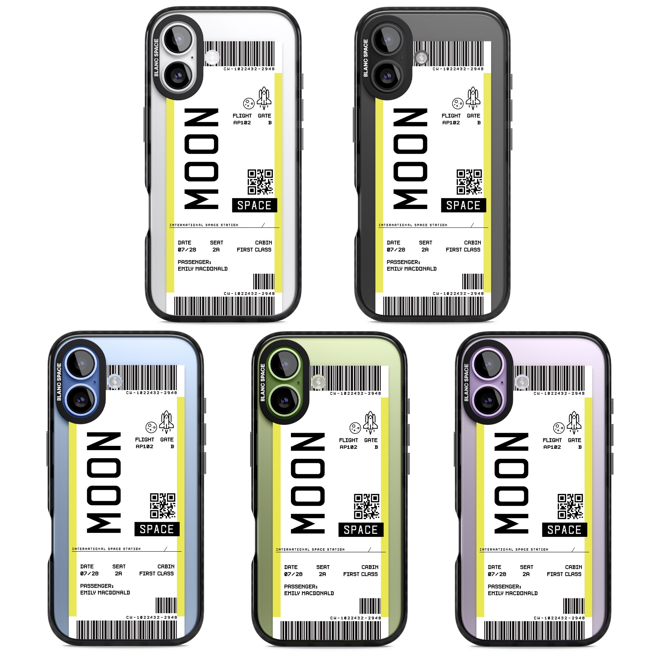 Personalised Moon Travel Ticket iPhone 17 Impact Black Phone Case APT Impact Protection