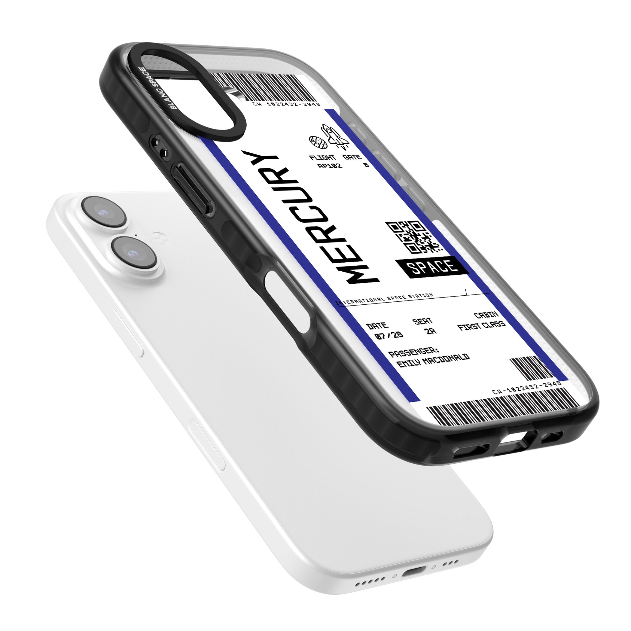 Personalised Mercury Travel Ticket iPhone 17 Impact Black Phone Case Colours