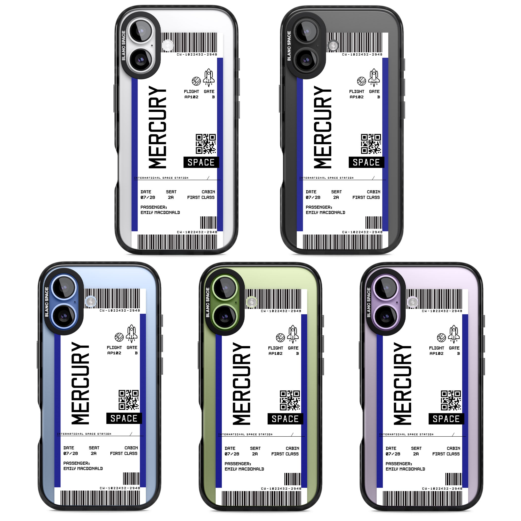 Personalised Mercury Travel Ticket iPhone 17 Impact Black Phone Case APT Impact Protection