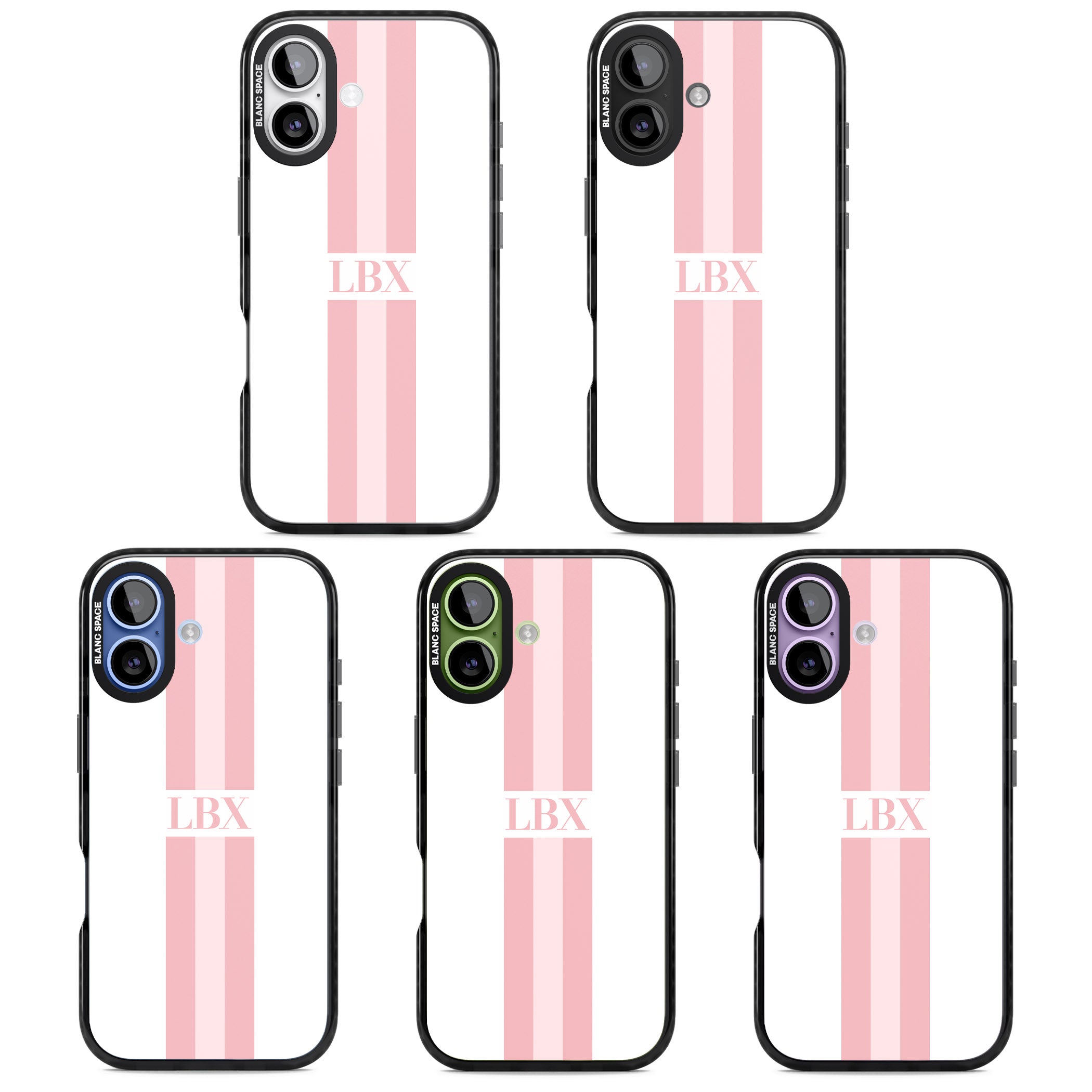 Personalised Minimal Pink Stripe iPhone 17 Impact Black Phone Case APT Impact Protection