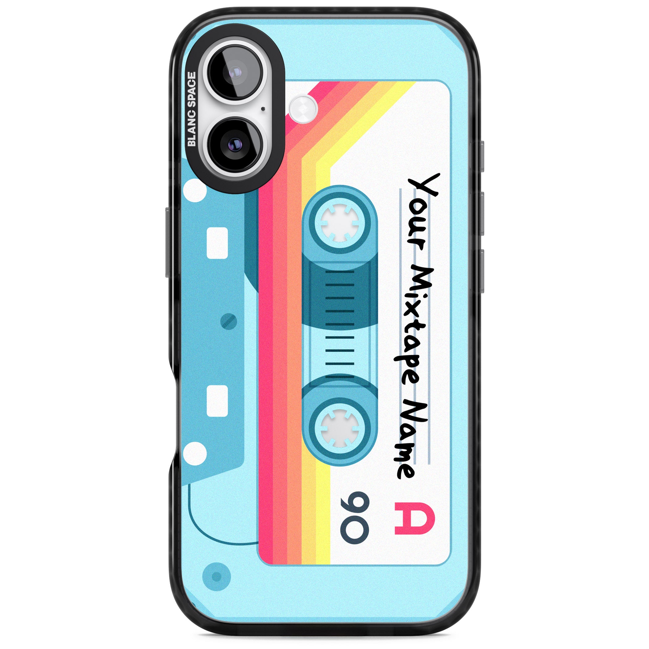 Personalised Retro Mixtape Sporty iPhone 17 Impact Black Phone Case
