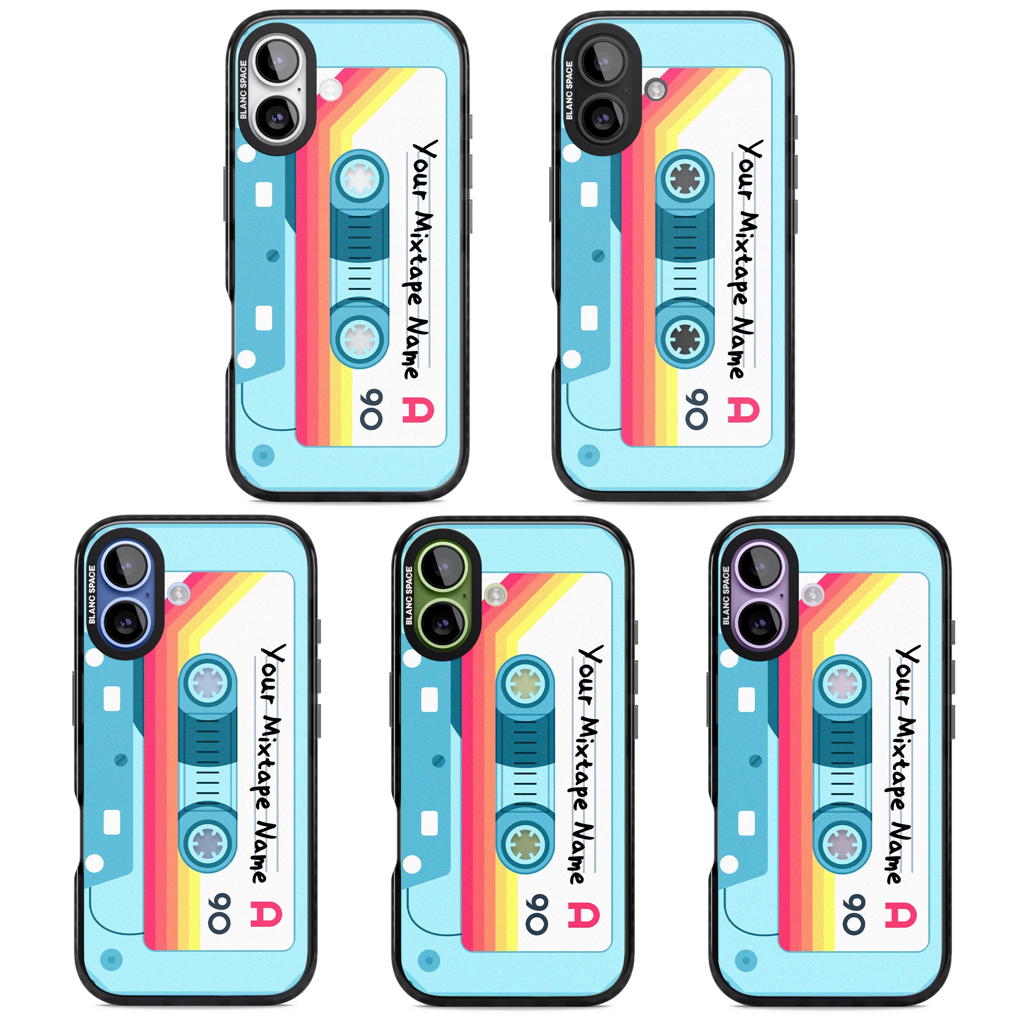 Personalised Retro Mixtape Sporty iPhone 17 Impact Black Phone Case APT Impact Protection