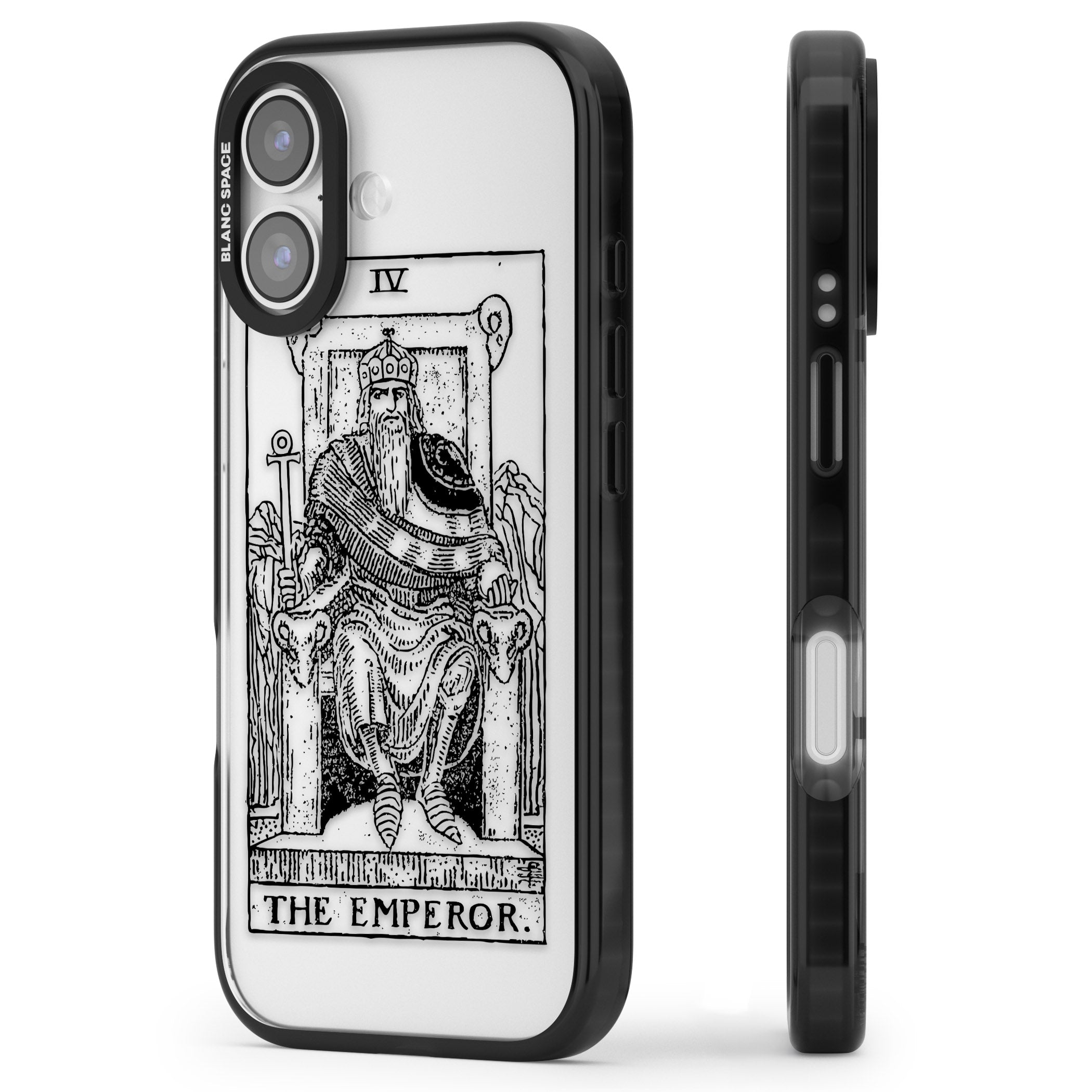 Personalised The Emperor Tarot iPhone 17 Impact Black Phone Case Side Profile