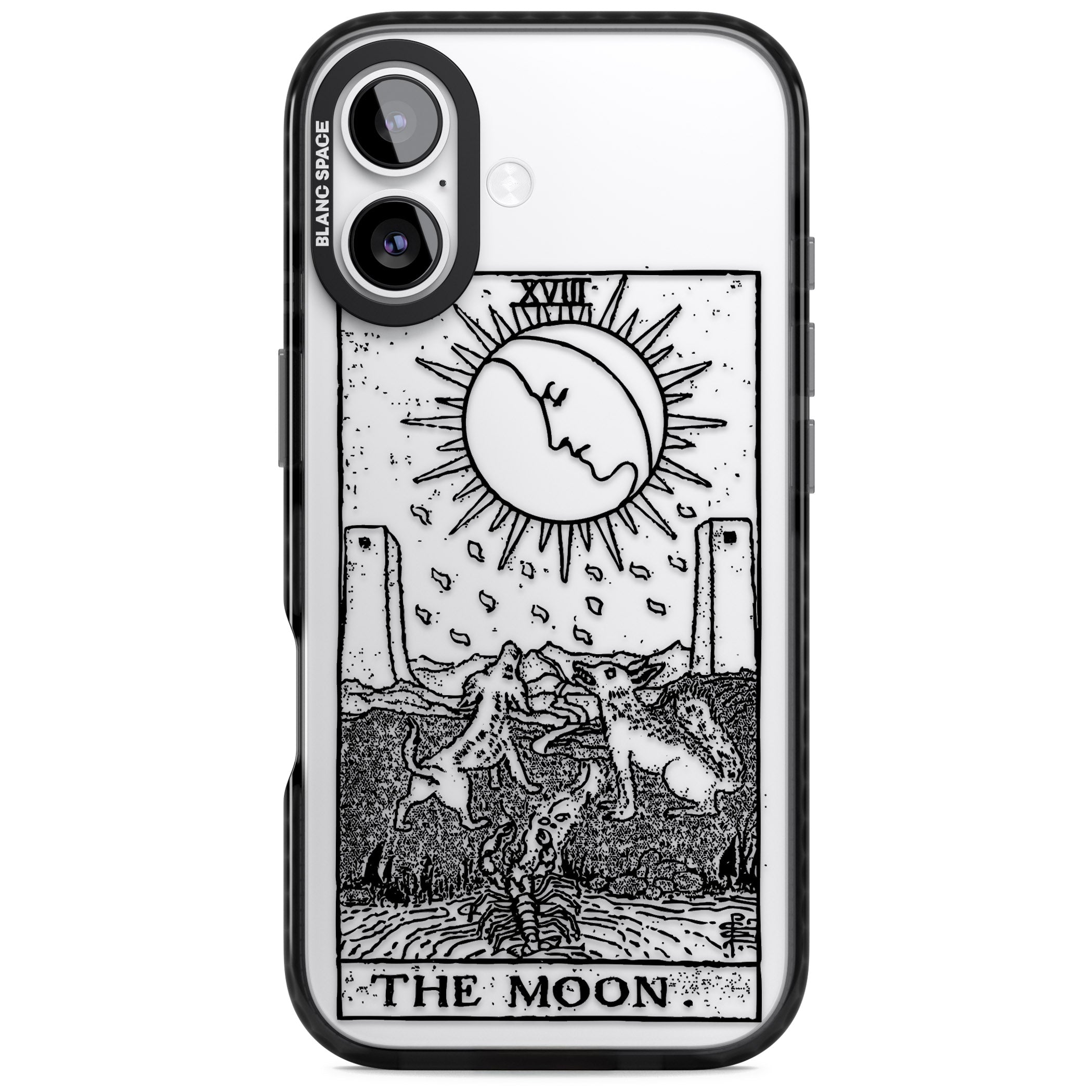 Personalised The Moon Tarot Card (Clear) iPhone 17 Impact Black Phone Case