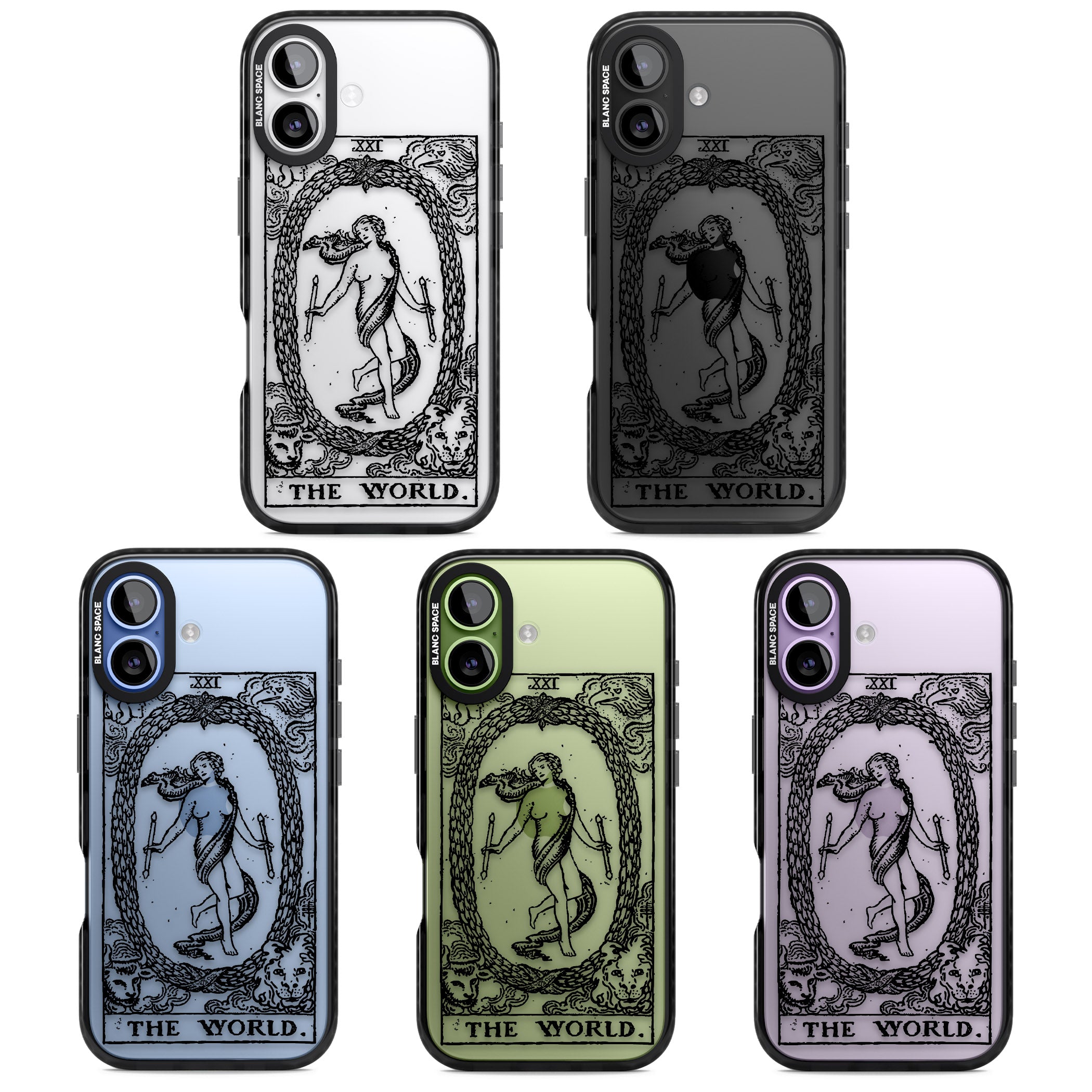 Personalised The World Tarot Card (Clear) iPhone 17 Impact Black Phone Case APT Impact Protection