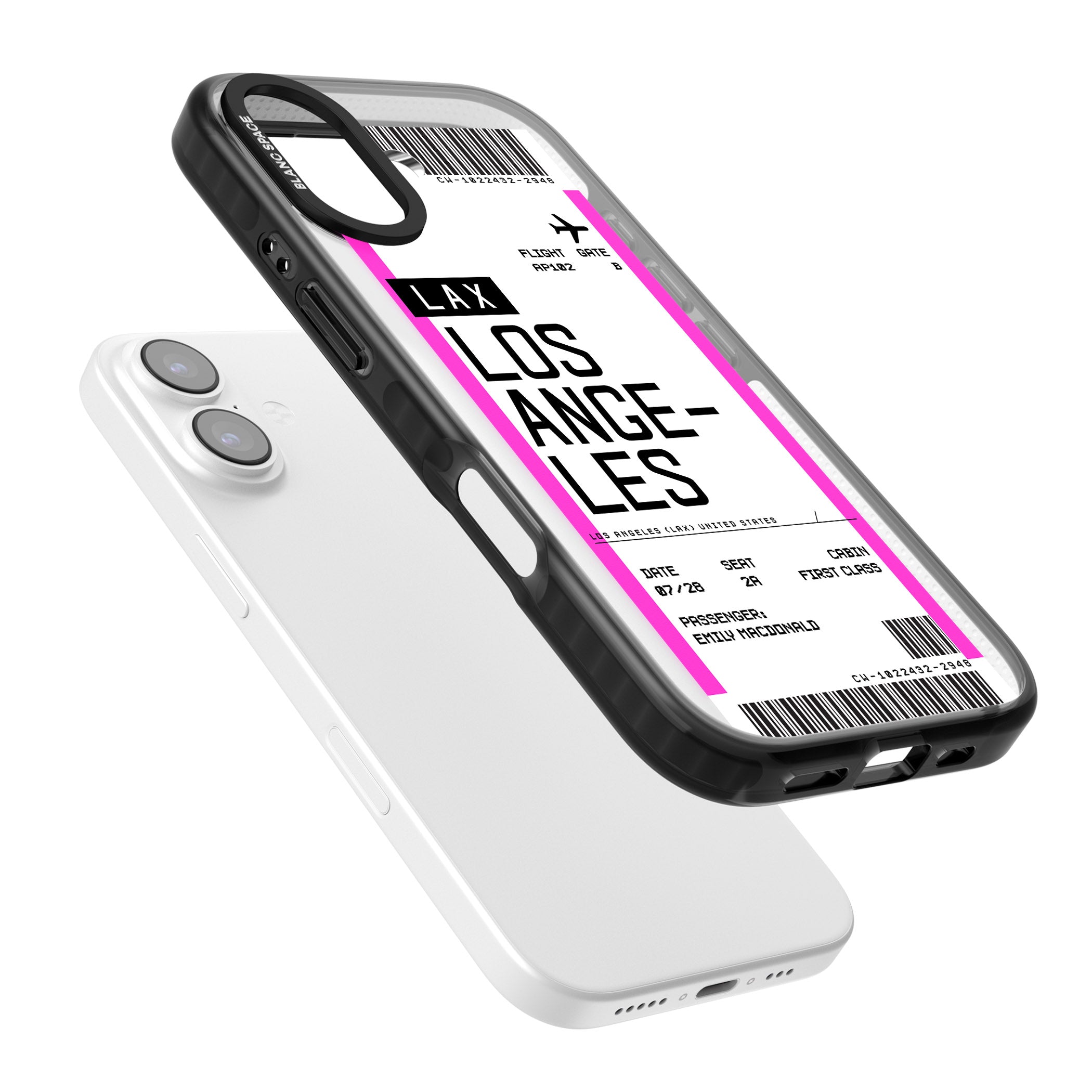 Personalised Los Angeles Boarding Pass iPhone 17 Impact Black Phone Case Colours