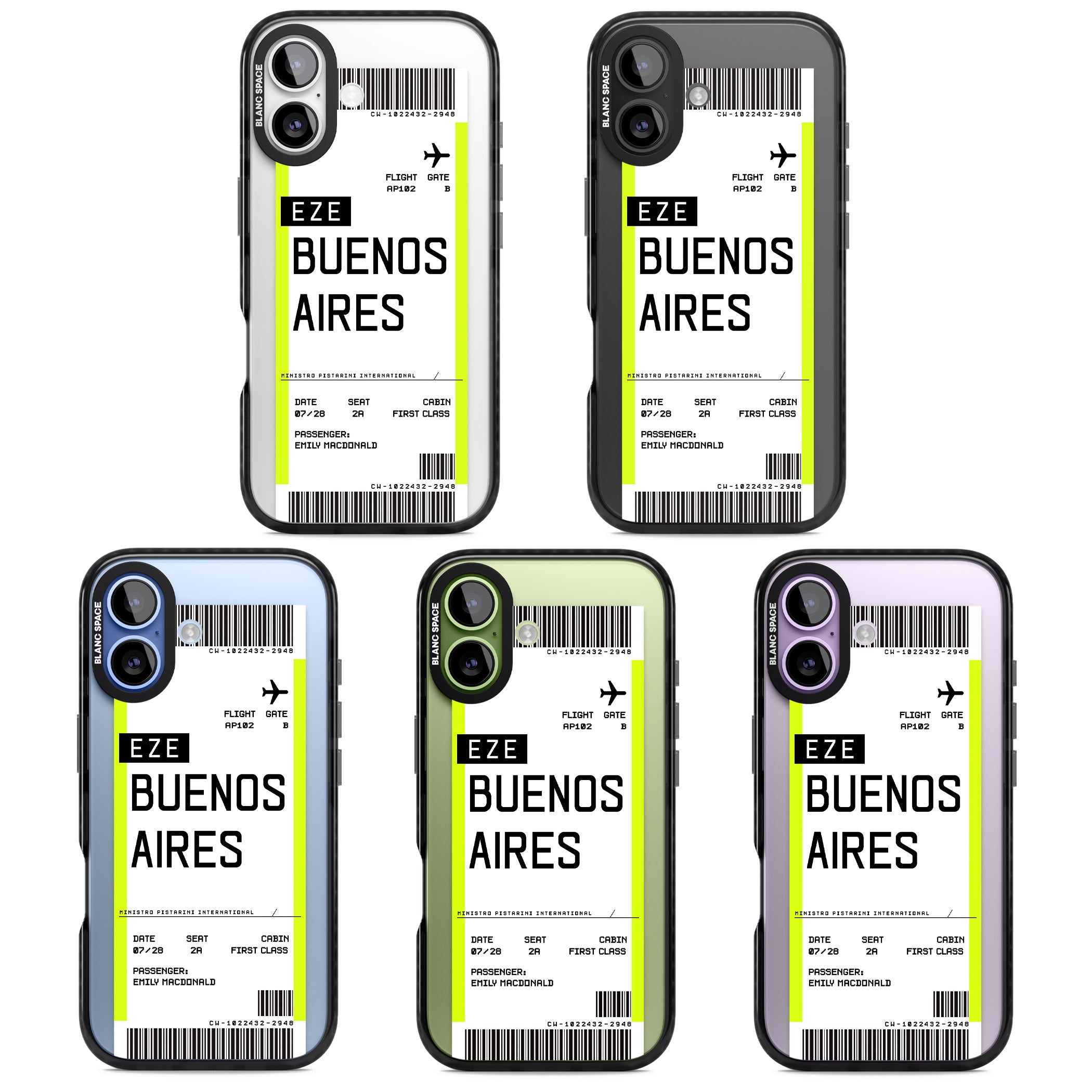 Personalised Buenos Aires Boarding Pass iPhone 17 Impact Black Phone Case APT Impact Protection