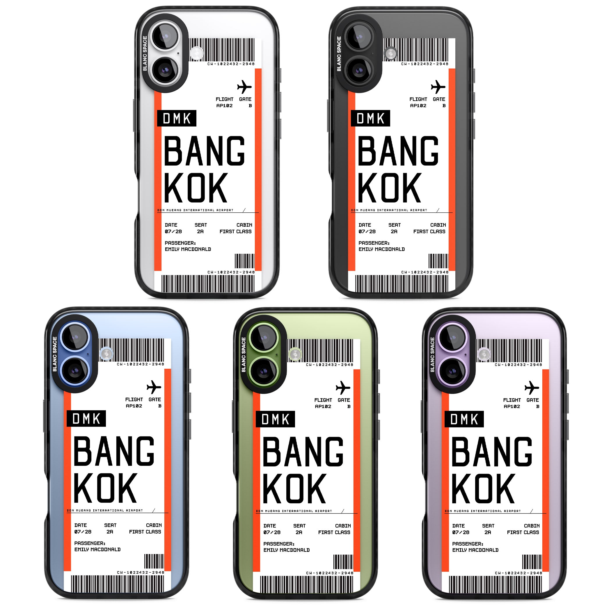 Personalised Bangkok Boarding Pass iPhone 17 Impact Black Phone Case APT Impact Protection
