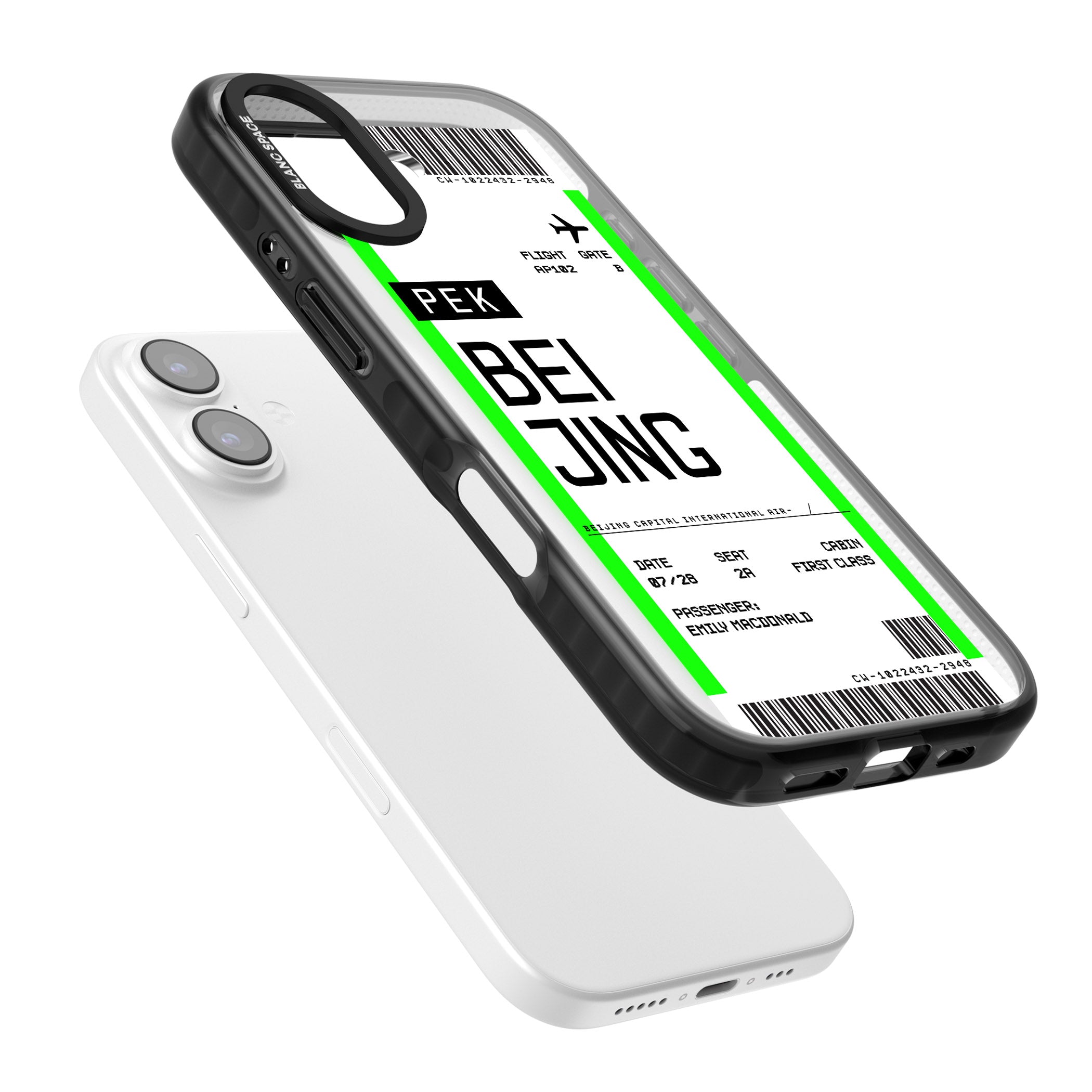 Personalised Beijing Boarding Pass iPhone 17 Impact Black Phone Case Colours