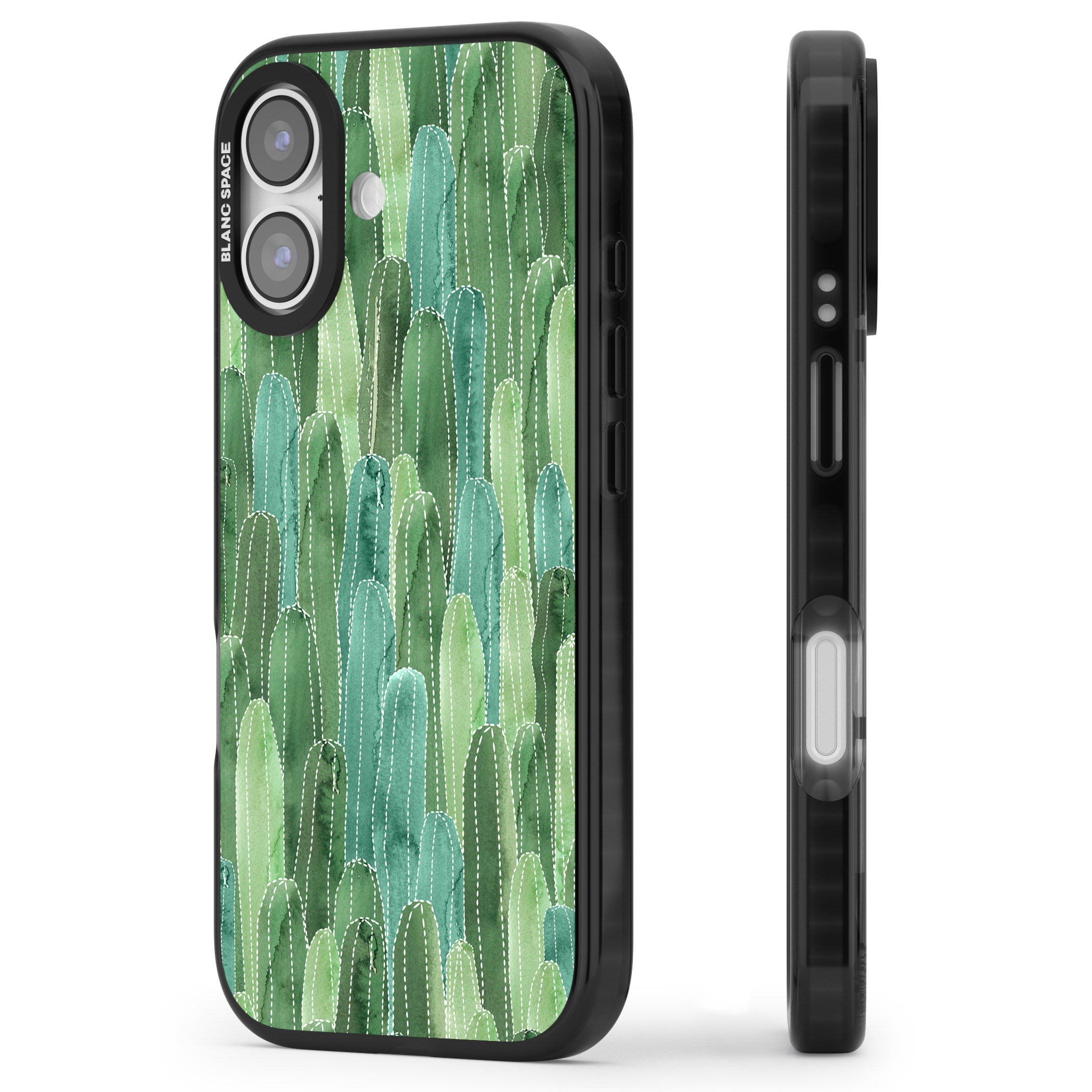 Skinny Cacti iPhone 17 Impact Black Phone Case Side Profile